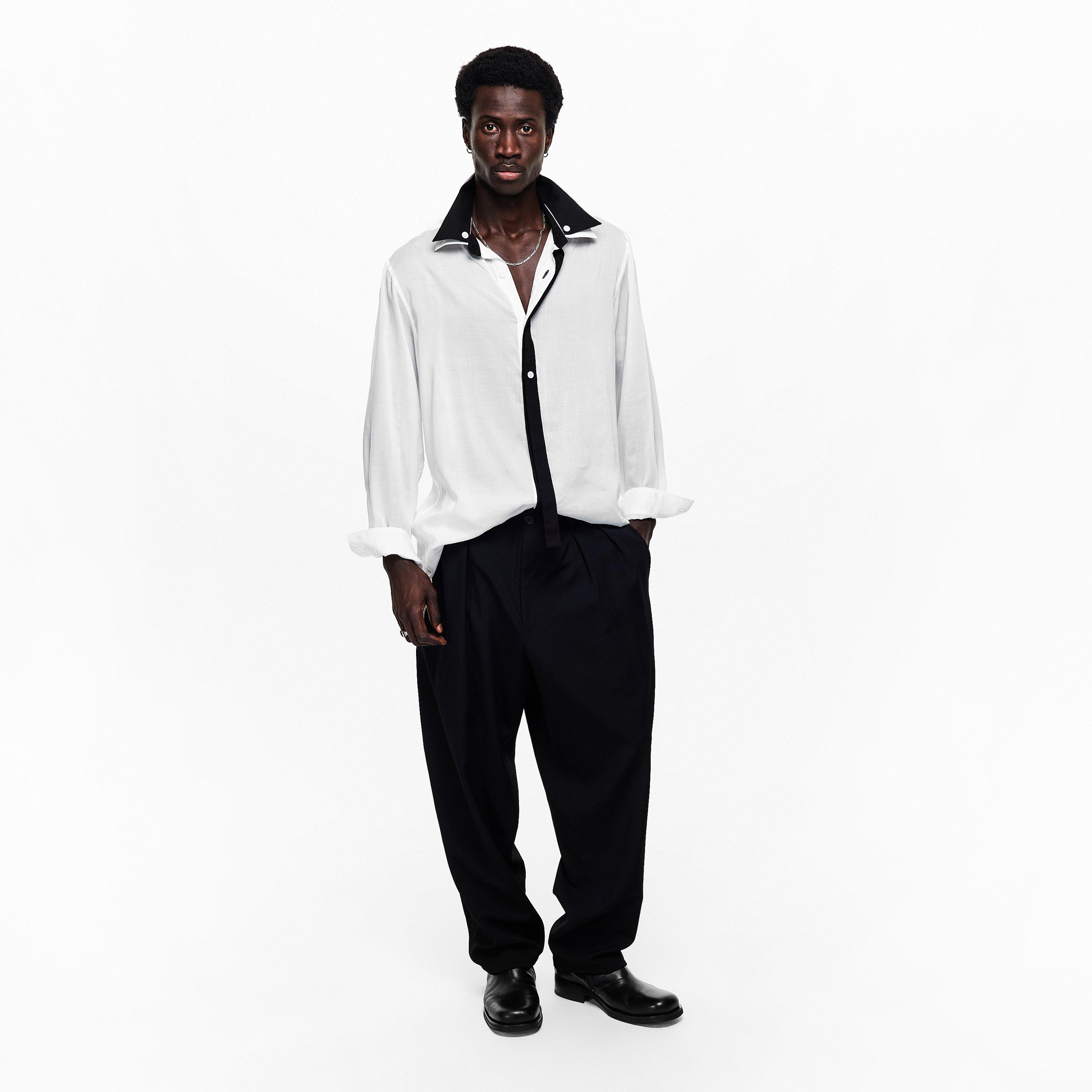 White - Yohji Yamamoto - Men's Long Sleeve Plain Shirt - 6