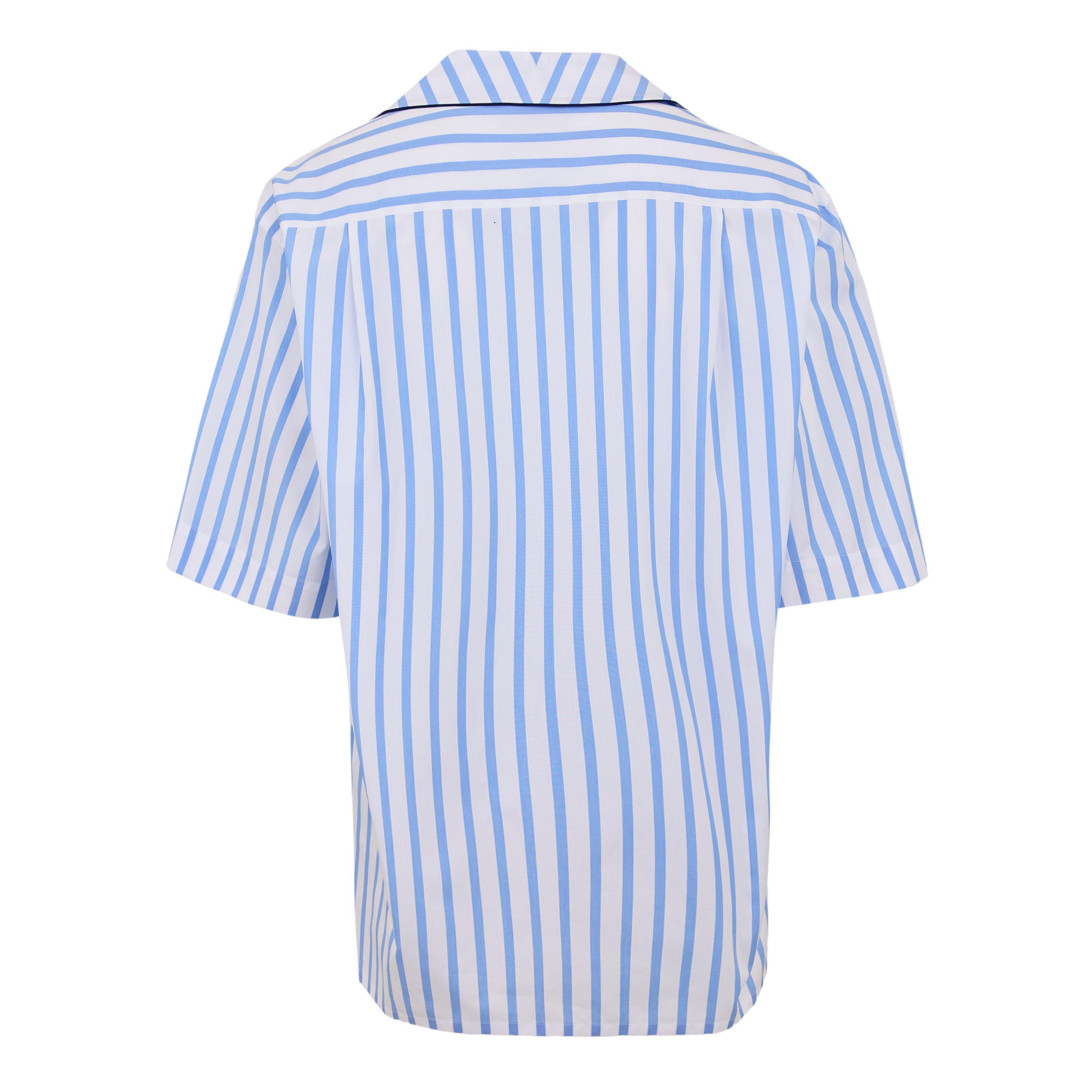 Blue/White - Dolce and Gabbana - Men's Patterned Short Sleeve Shirt - 2