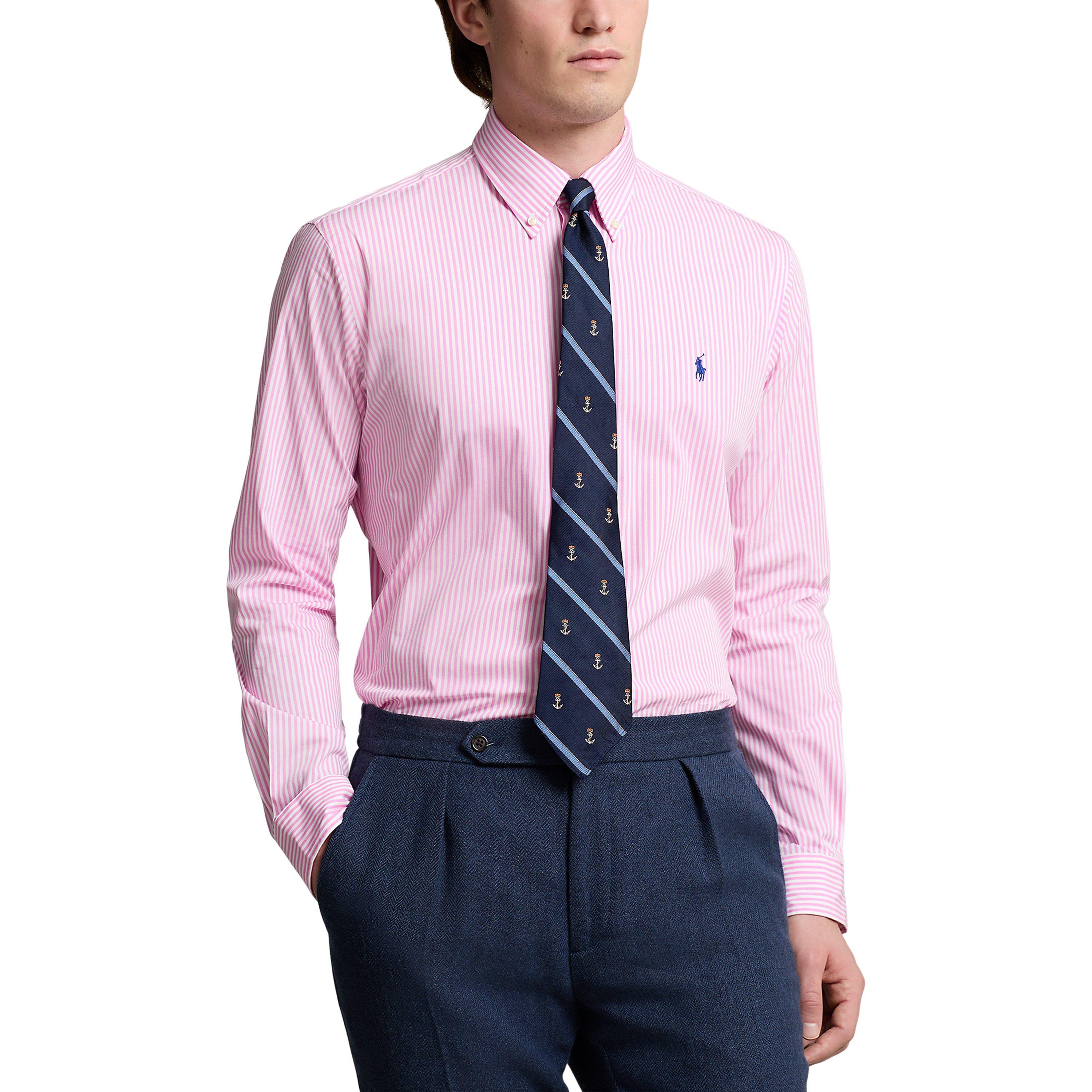 Pink/White - Polo Ralph Lauren - Slim Fit Poplin Shirt - 2