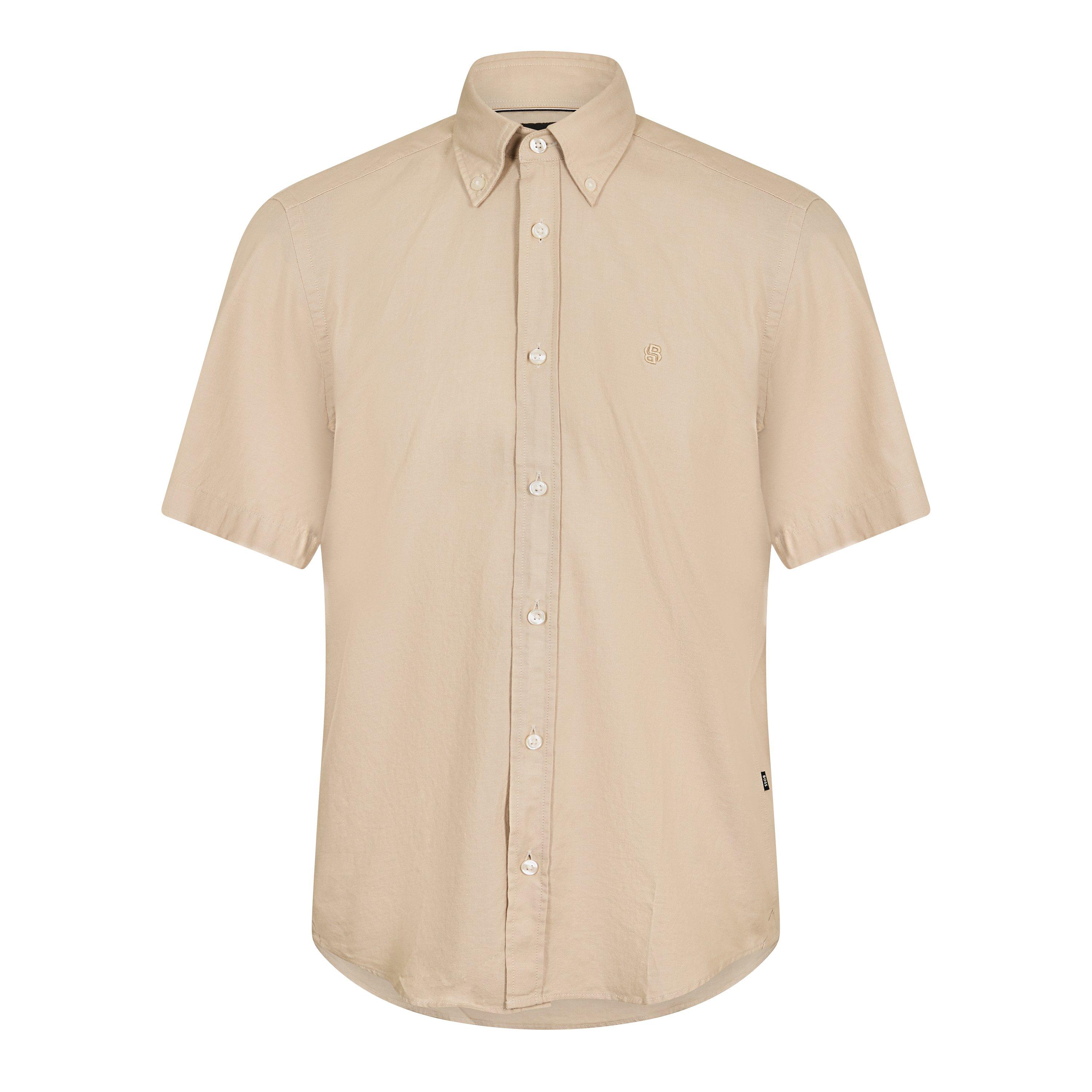 Beige 286 - Boss - Mens BOSS BLACK Liam Short Sleeve Buttoned Shirt - 1