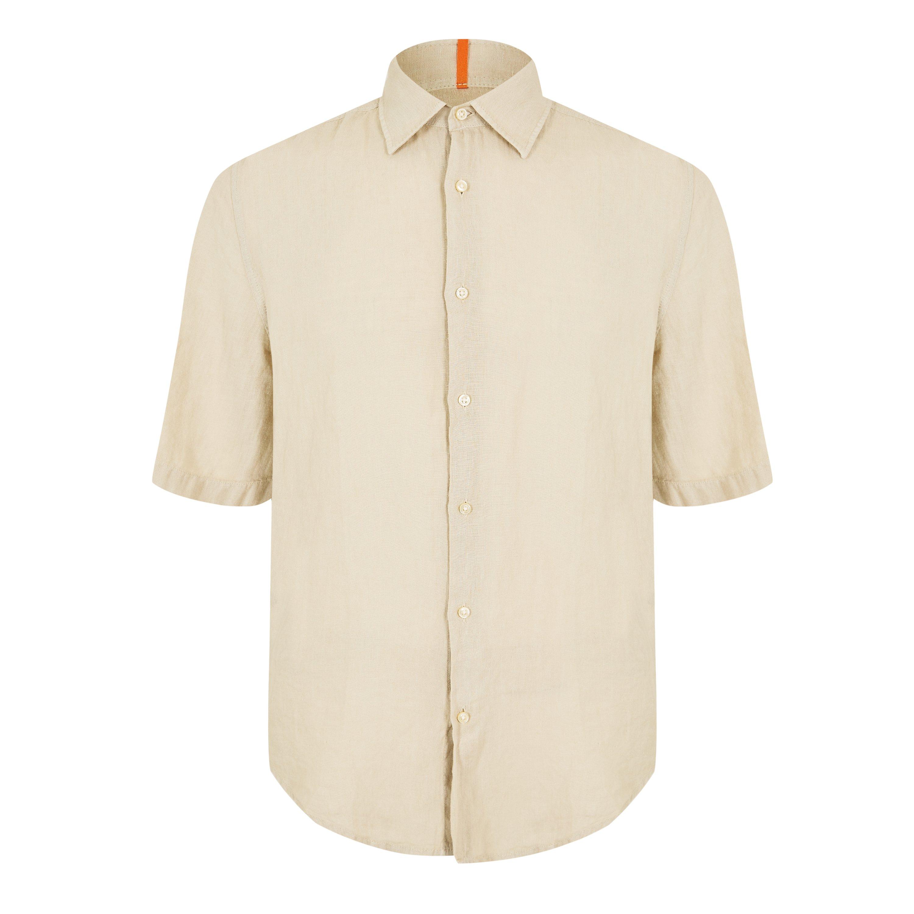 Light Beige - Boss - Men's Short Sleeve Shirt - 1