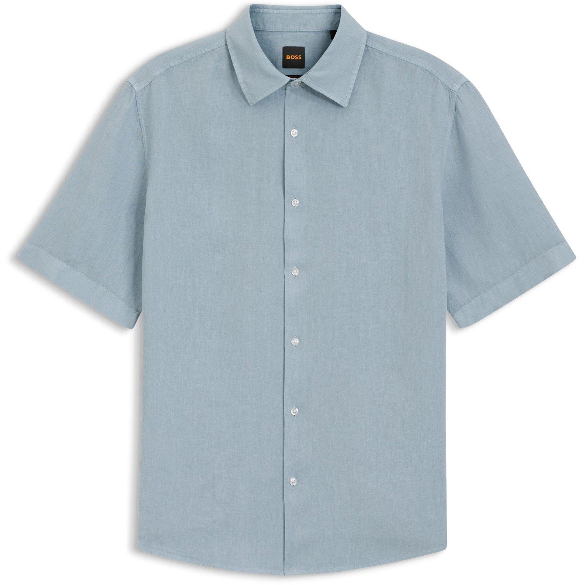 Boss Men's Short Sleeve Shirt - Light Blue 458 - XL
