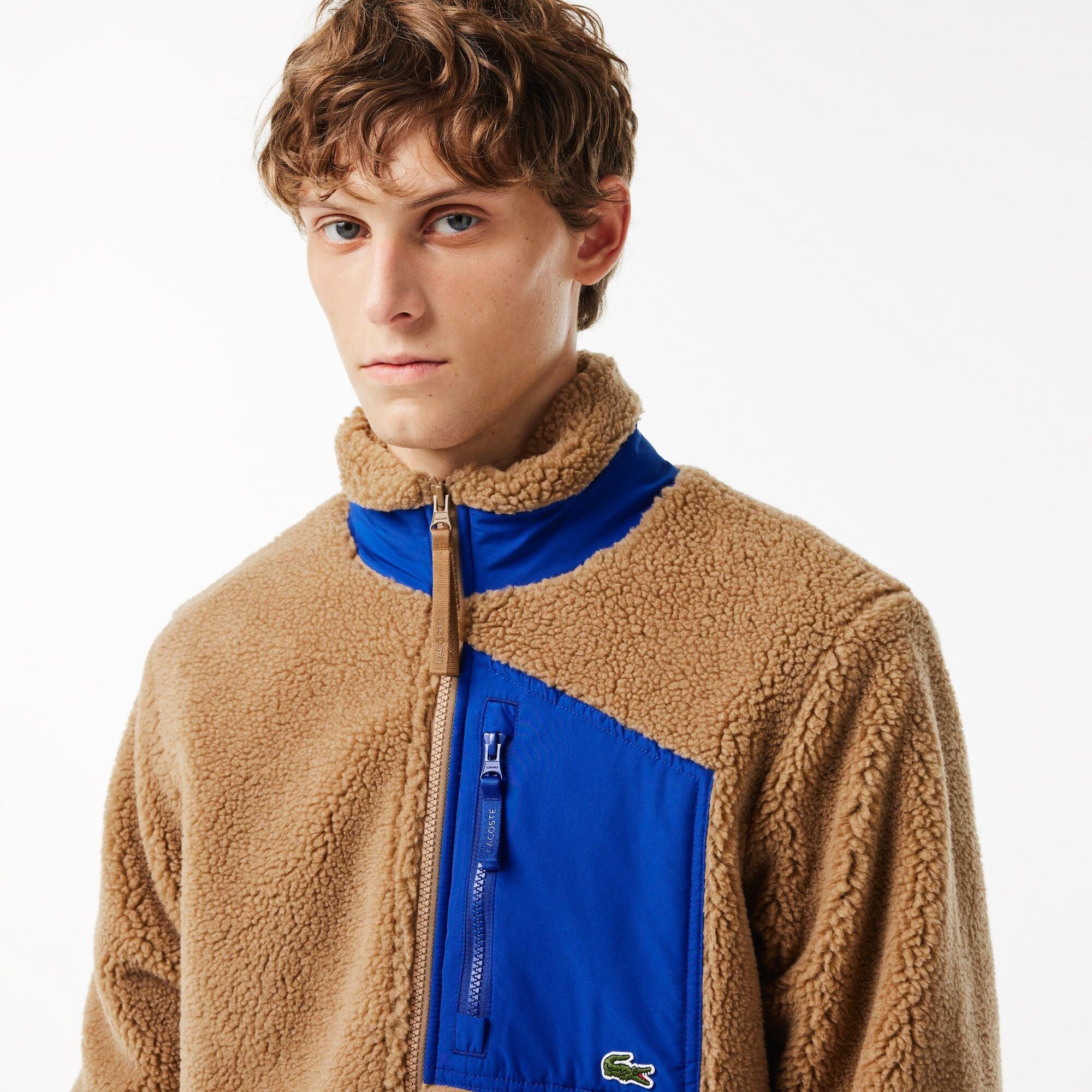 Cookie/Cobalt - Lacoste - Men's Colorblock Full-Zip Fleece - 2