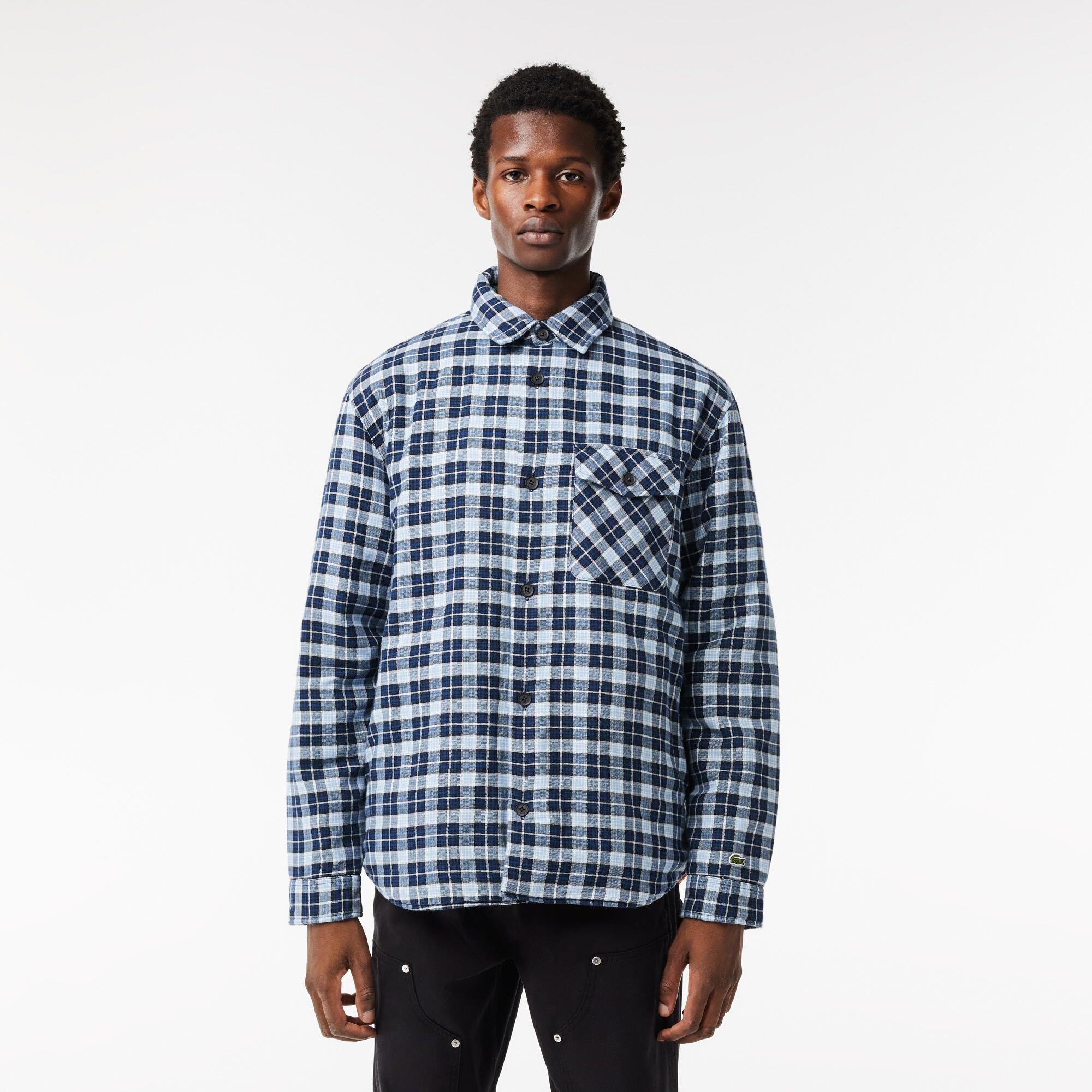 Methylene/Multi - Lacoste - Men's Checked Quilted Long Sleeve Overshirt - 1