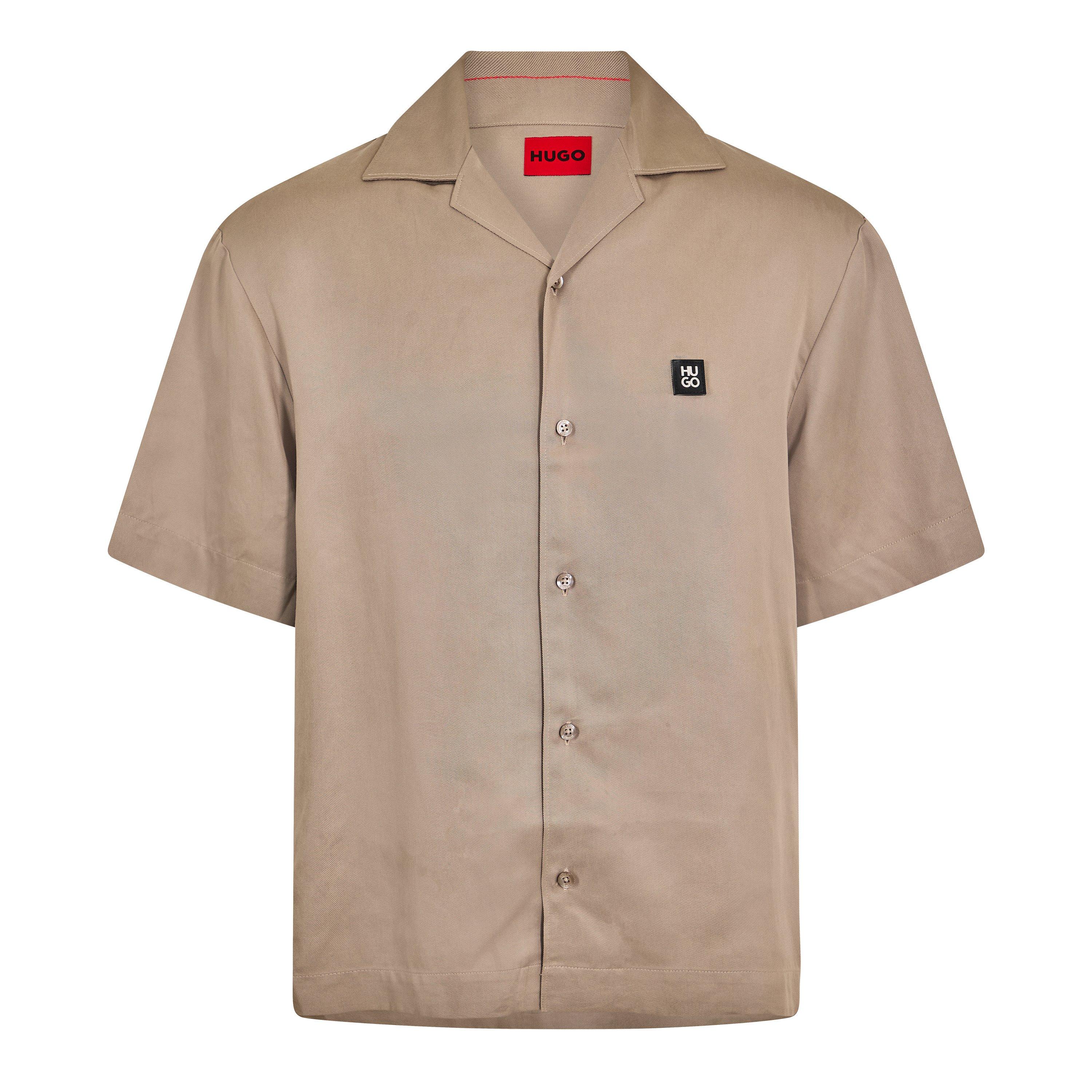 Hugo Men's Short Sleeve Shirt - Brown 237 - L