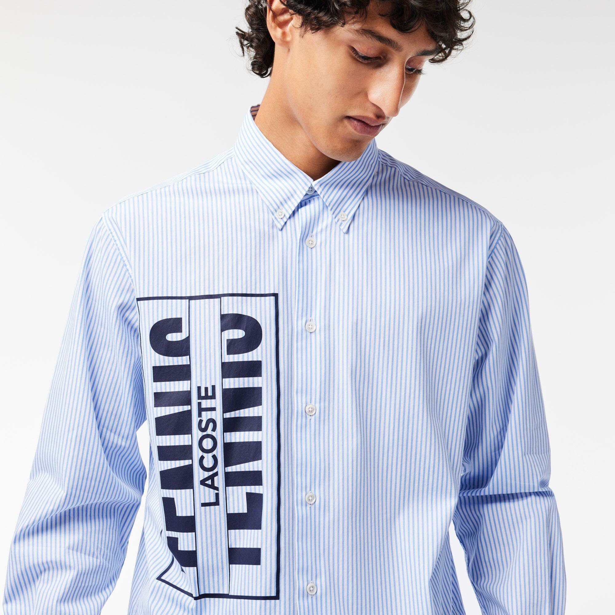 Blanco/Resumen - Lacoste - Men's Tennis Print Long-Sleeve Patterned Shirt - 3