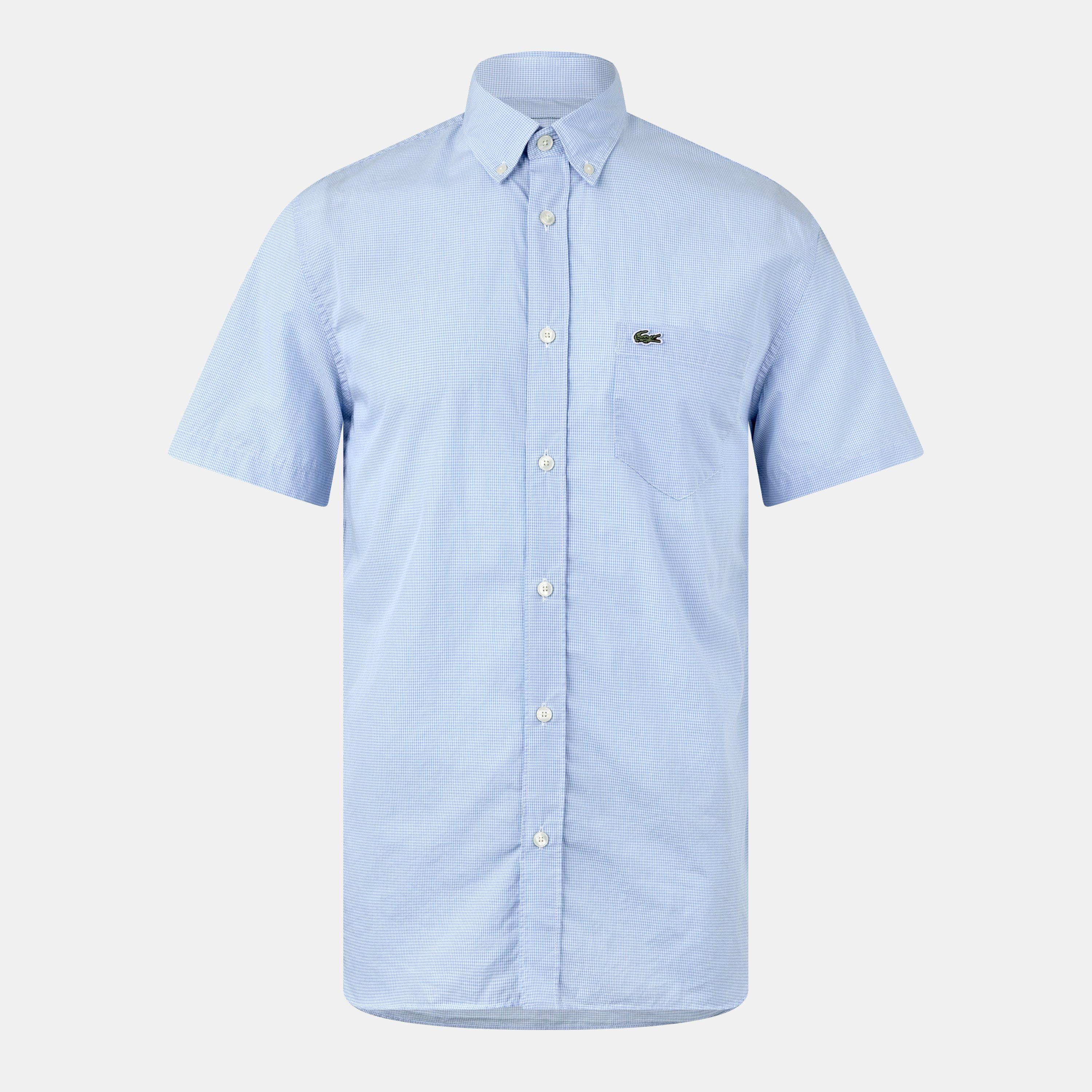 Lacoste Men's White/Overview Short Sleeve Plain Shirt - XS