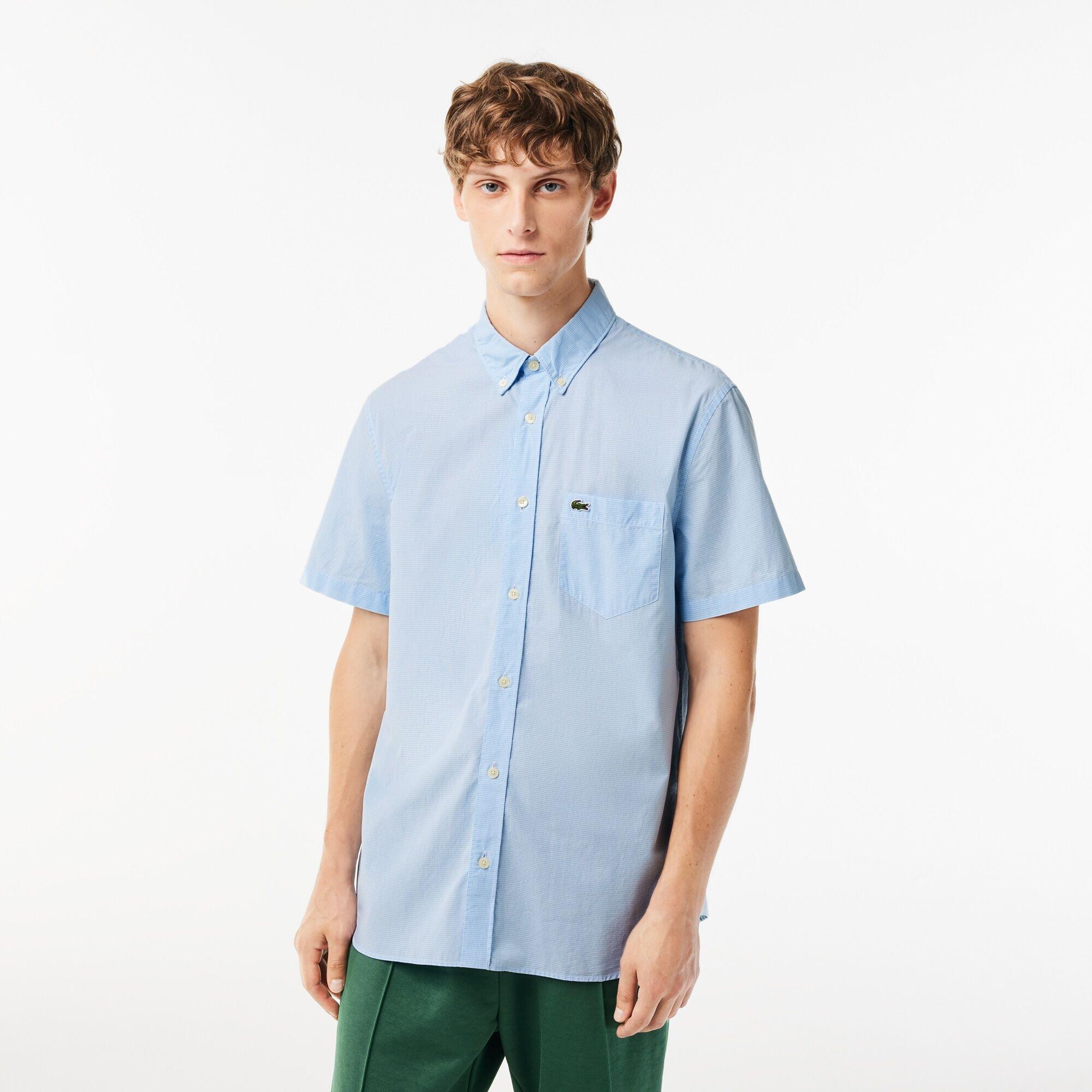White/Overview - Lacoste - Men's Short Sleeve Plain Shirt - 3