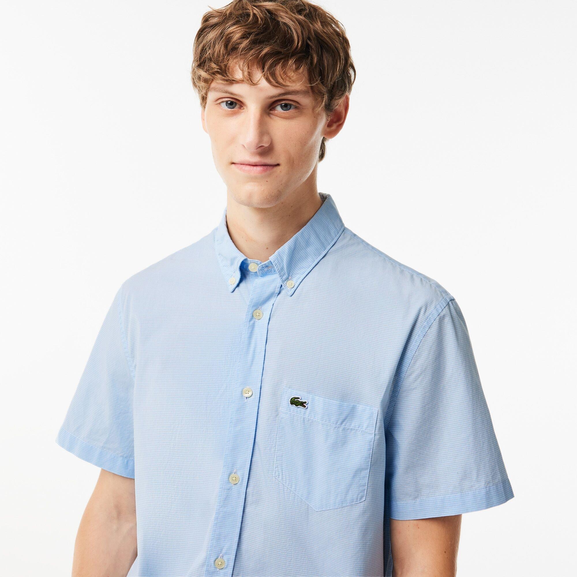 White/Overview - Lacoste - Men's Short Sleeve Plain Shirt - 5