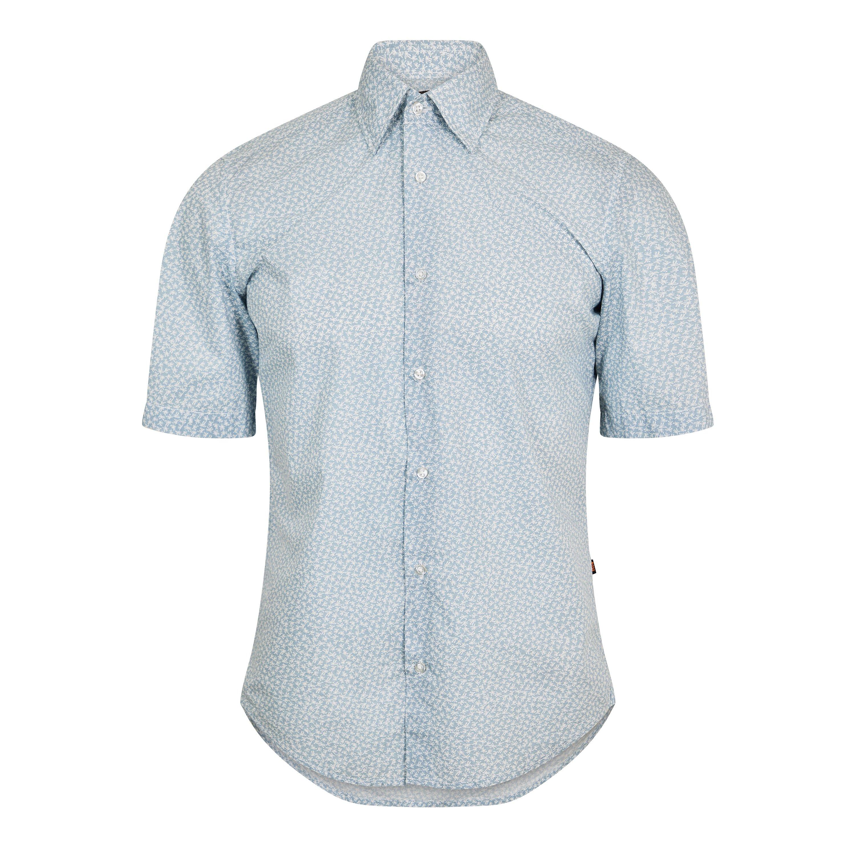 Boss Mens BOSS ORANGE Short Sleeve Shirt - Blue 459 - M