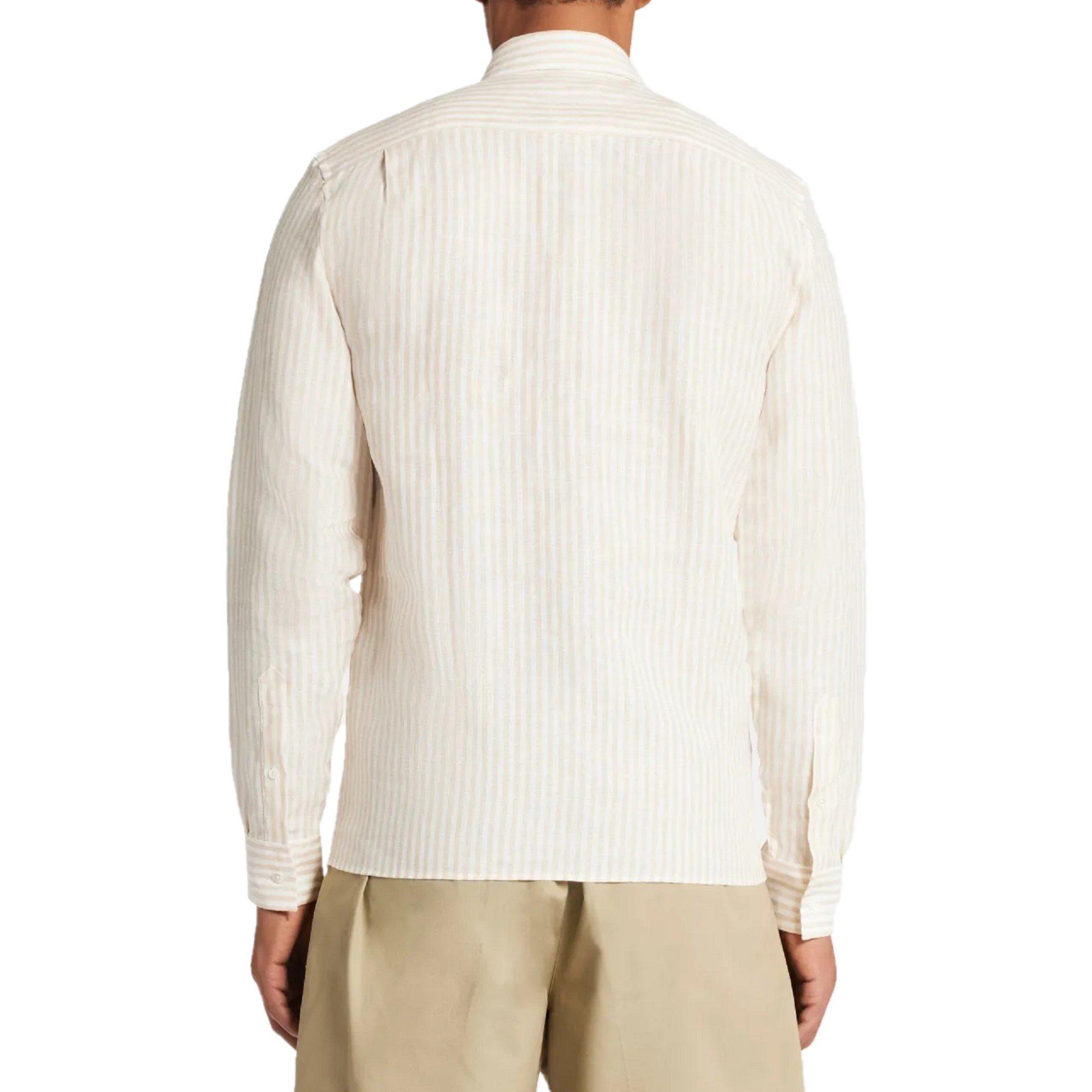 Bianco/Croissant - Lacoste - Men's Long-Sleeve Patterned Shirt - 2