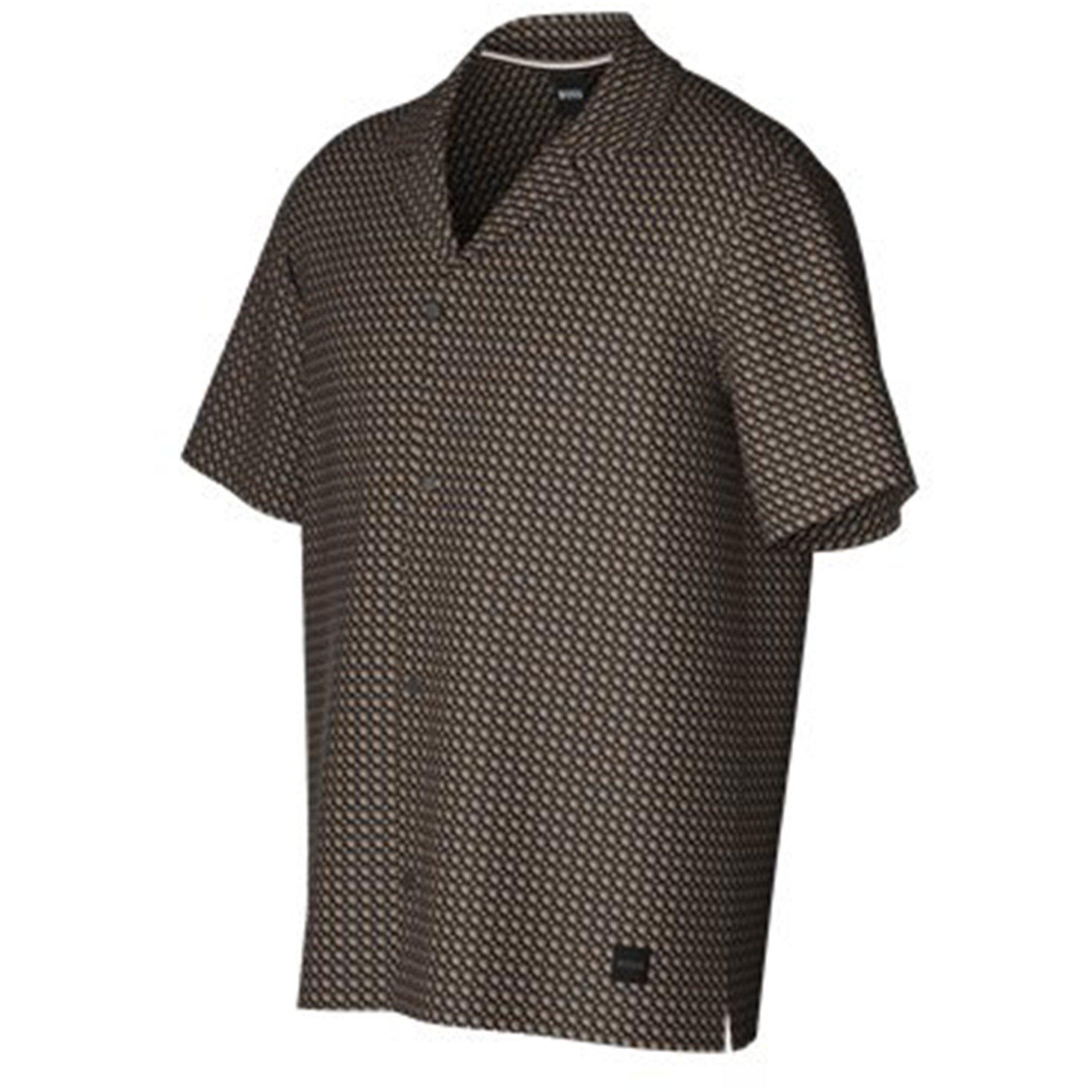 Black 005 - Boss - Men's Beach Patterned Short Sleeve Shirt - 4