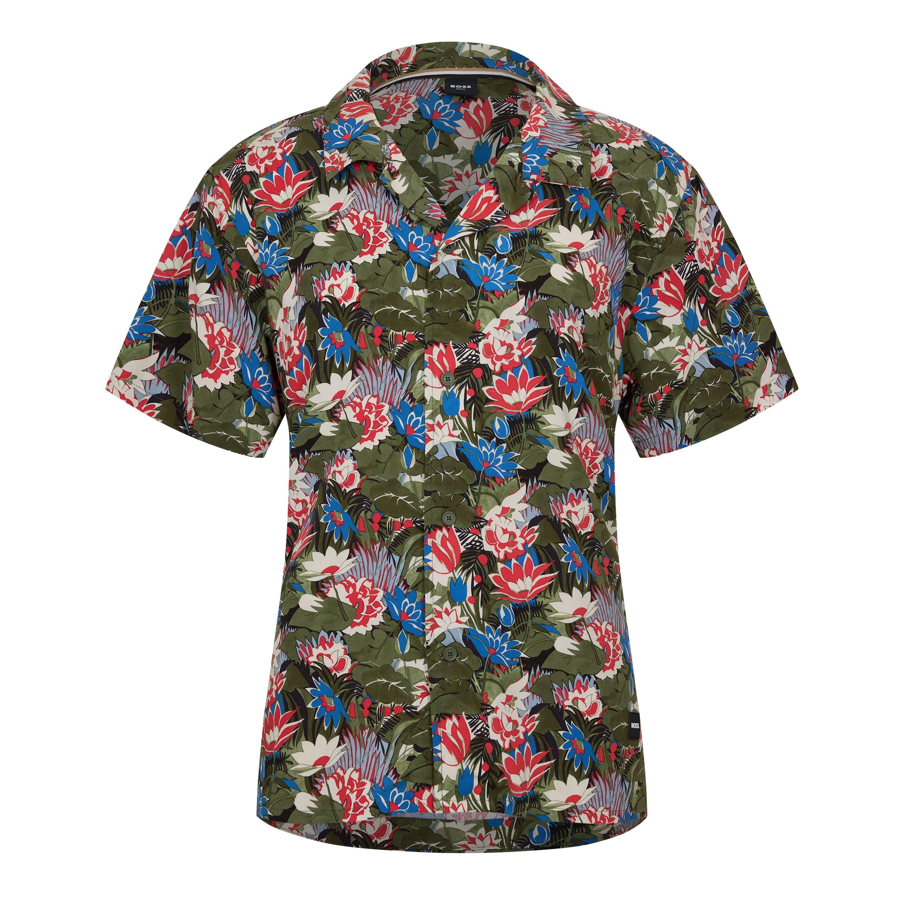 Boss Men's Beach Patterned Short Sleeve Shirt