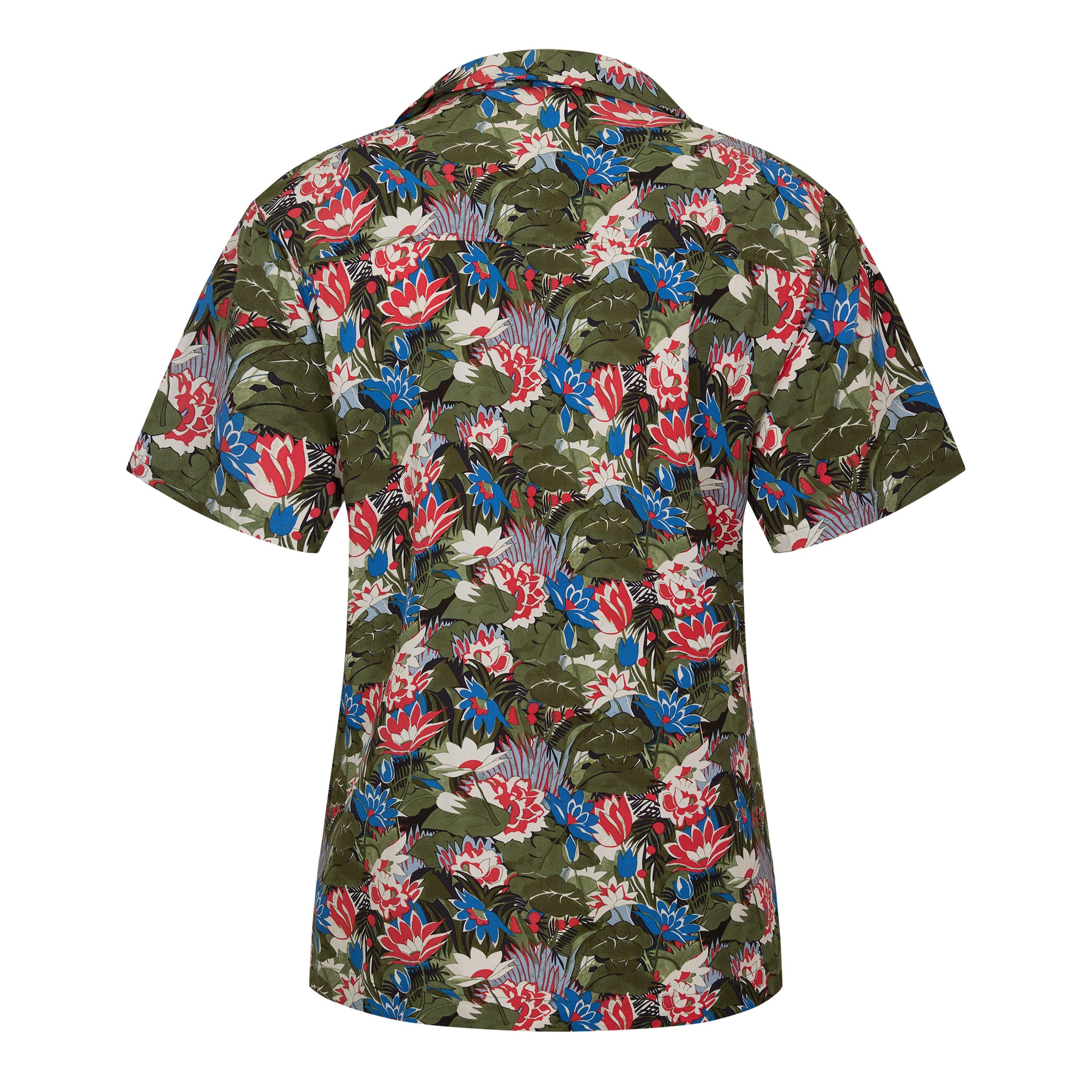 Light Green 351 - Boss - Mens BOSS Bodywear Beach Patterned Short Sleeve Shirt - 2