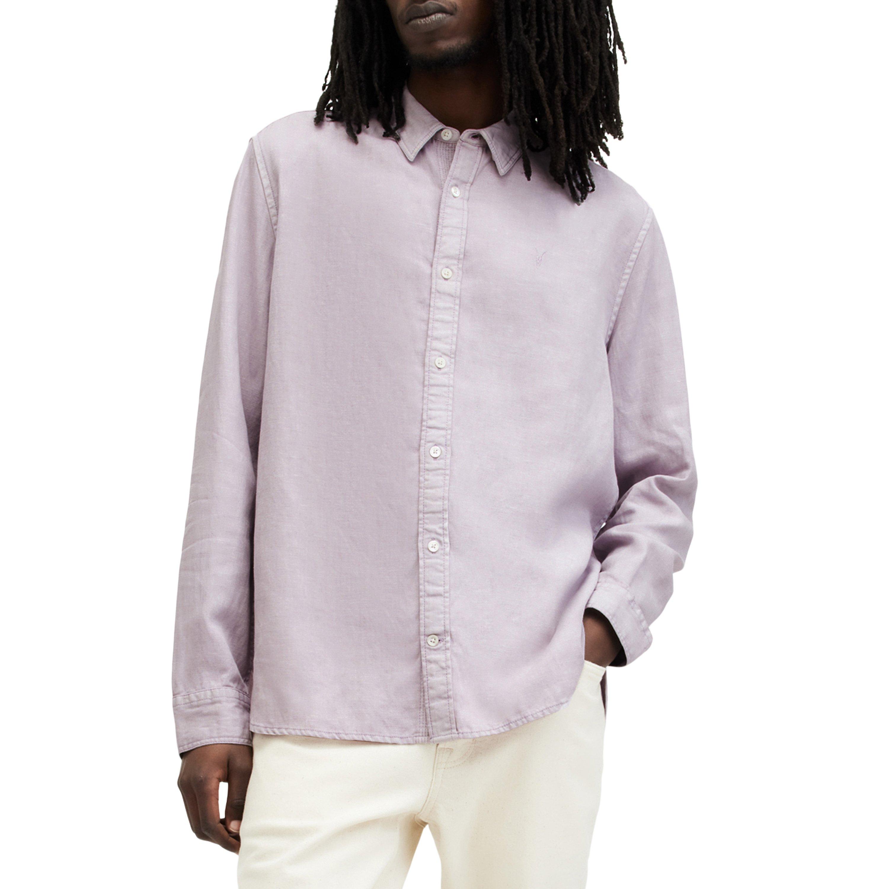Smokey Lilac - AllSaints - Men's Laguna Long-Sleeve Plain Shirt - 2
