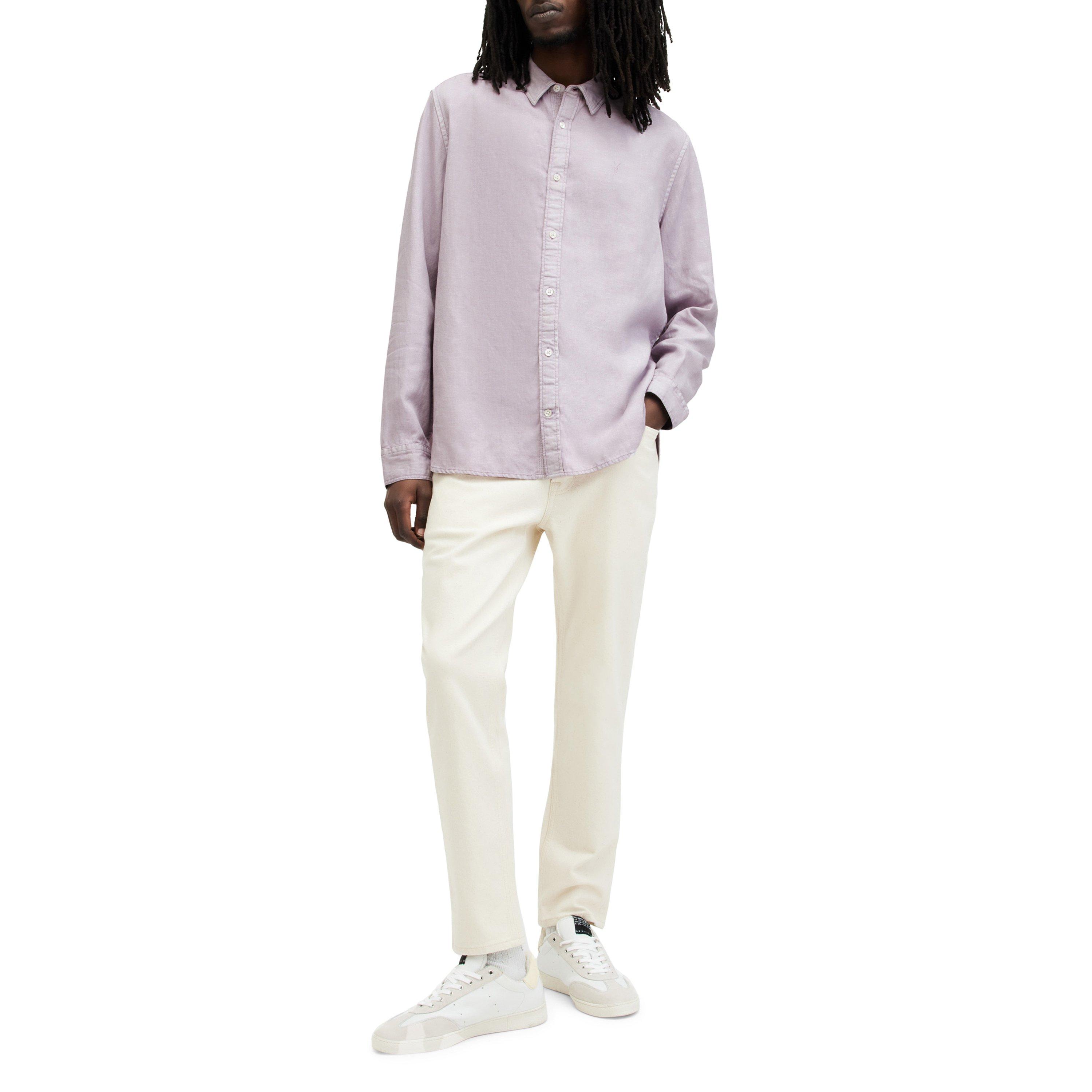 Smokey Lilac - AllSaints - Men's Laguna Long-Sleeve Plain Shirt - 5