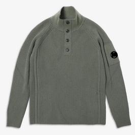 CP Company Lambswool Stand Collar Mens Knitted Top