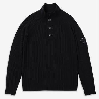 CP Company Lambswool Stand Collar Mens Knitted Top