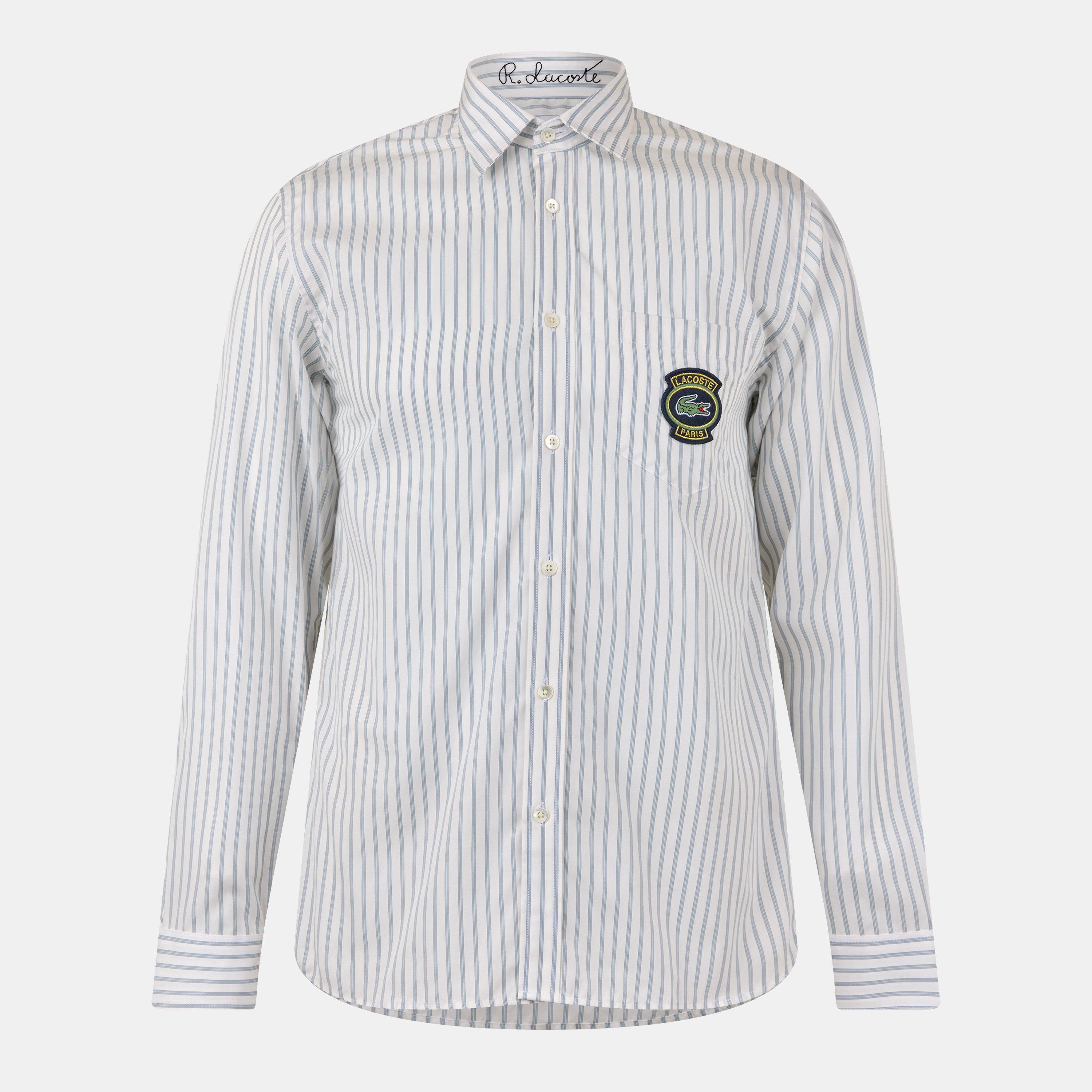 Lacoste Men's Long Sleeve Patterned Shirt - Flour/Croissant - 2XS
