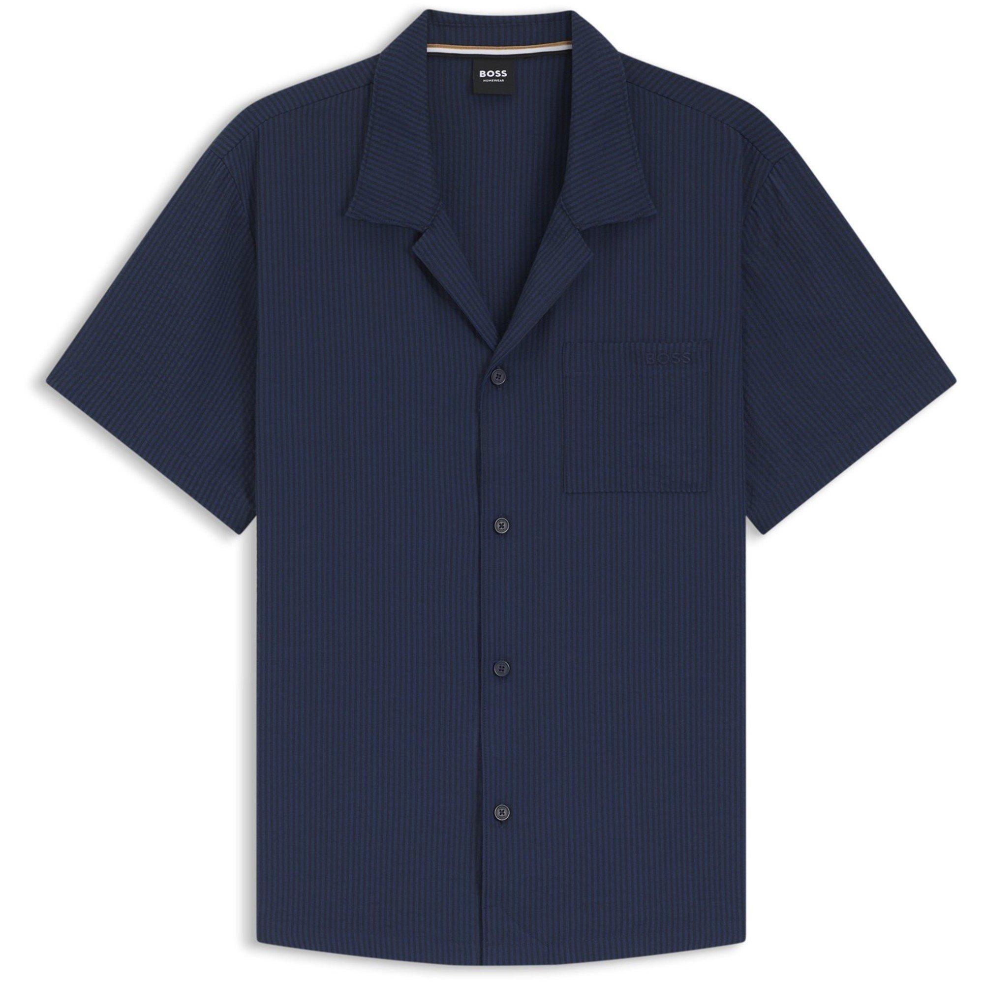 Boss Mens BOSS Bodywear Short Sleeve Plain Shirt - Navy 413
