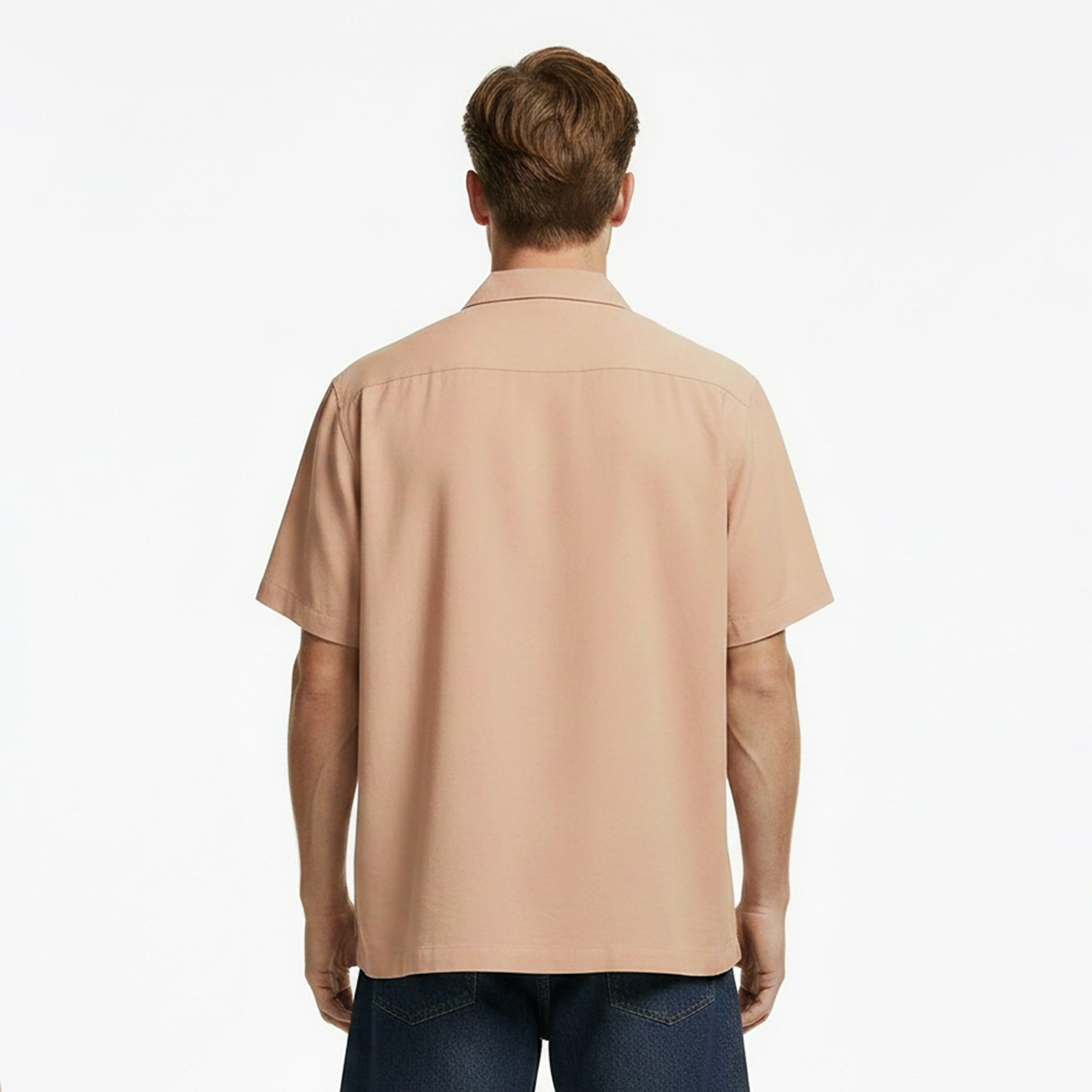 Beige 275 - Boss - Men's Short Sleeve Plain Shirt - 4