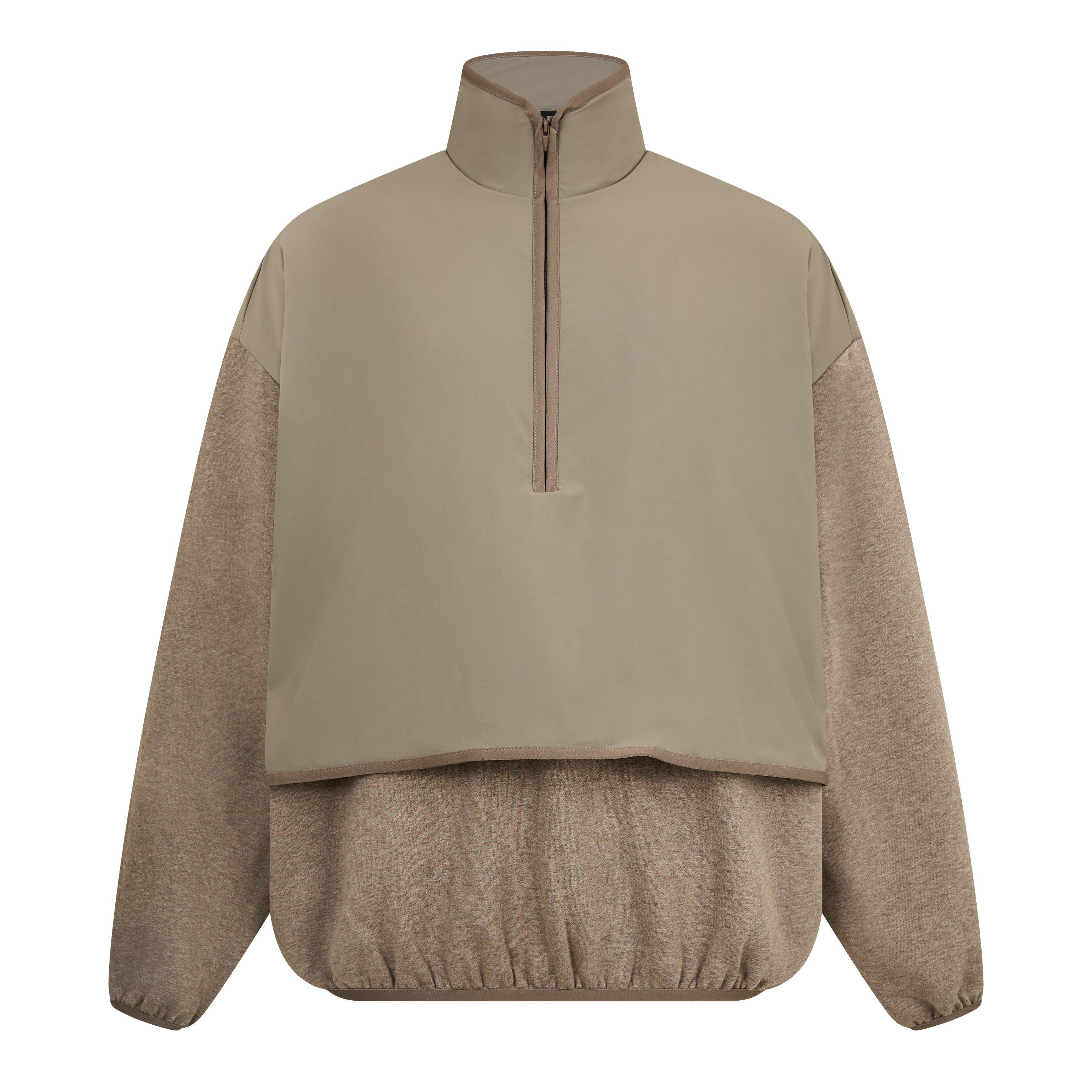 Fear Of God Essentials Men's 1/4 Zip Fleece - Dust/Hthr Grey - X Large