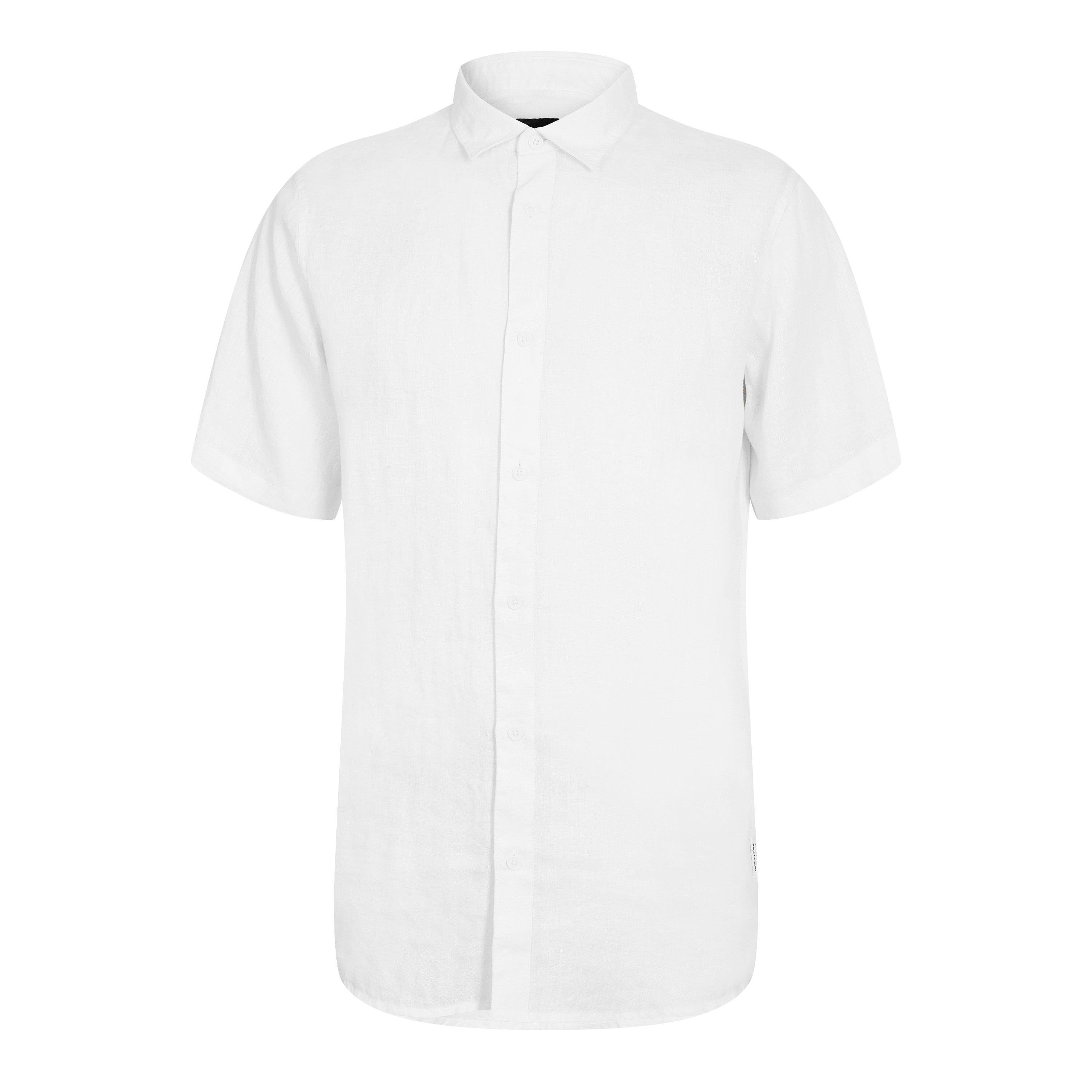Armani Exchange Men's Short Sleeve Oxford Shirt - White - S