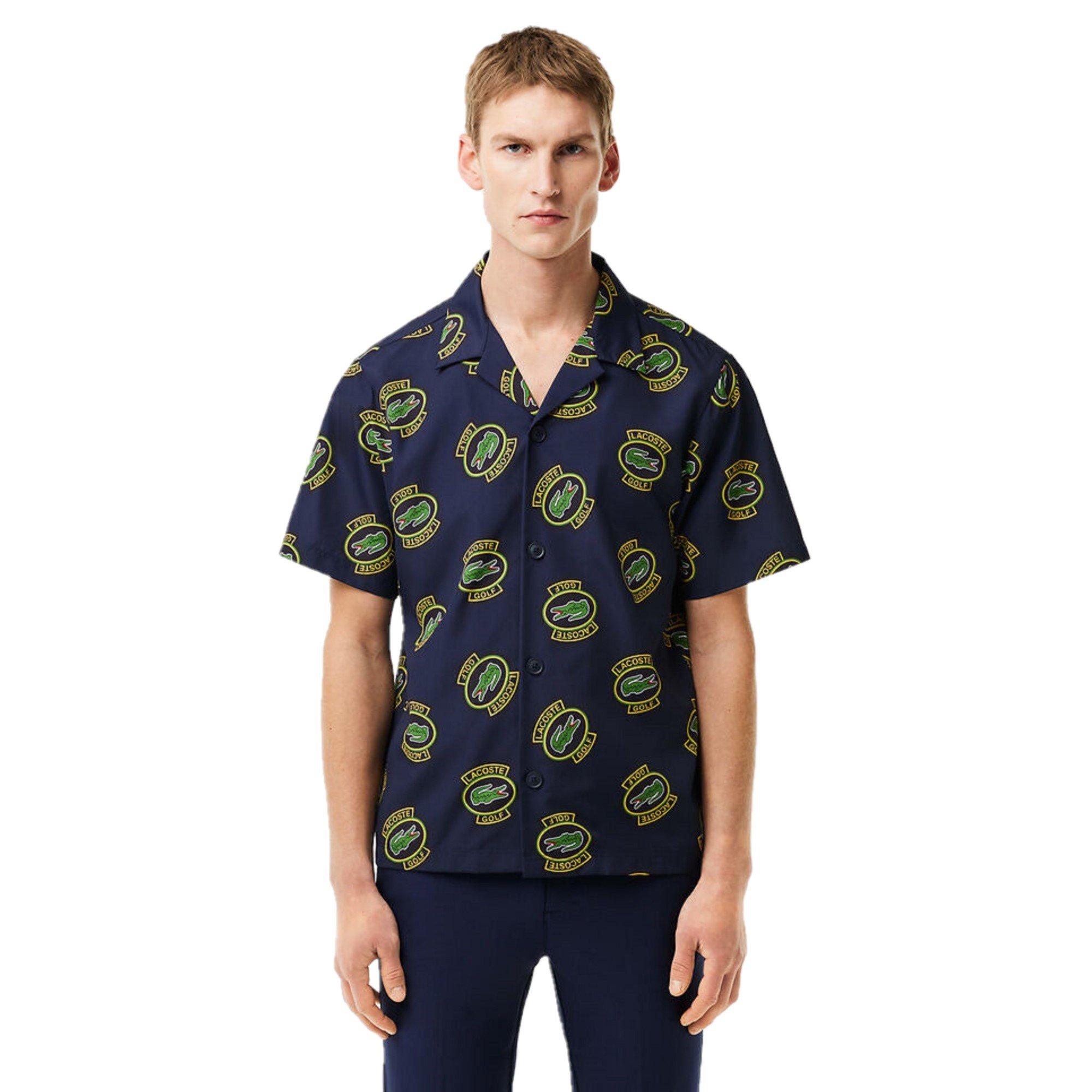 Plava/Pinahotel - Lacoste - Men's UV Protection Short Sleeve Hawaii Fit Shirt - 1
