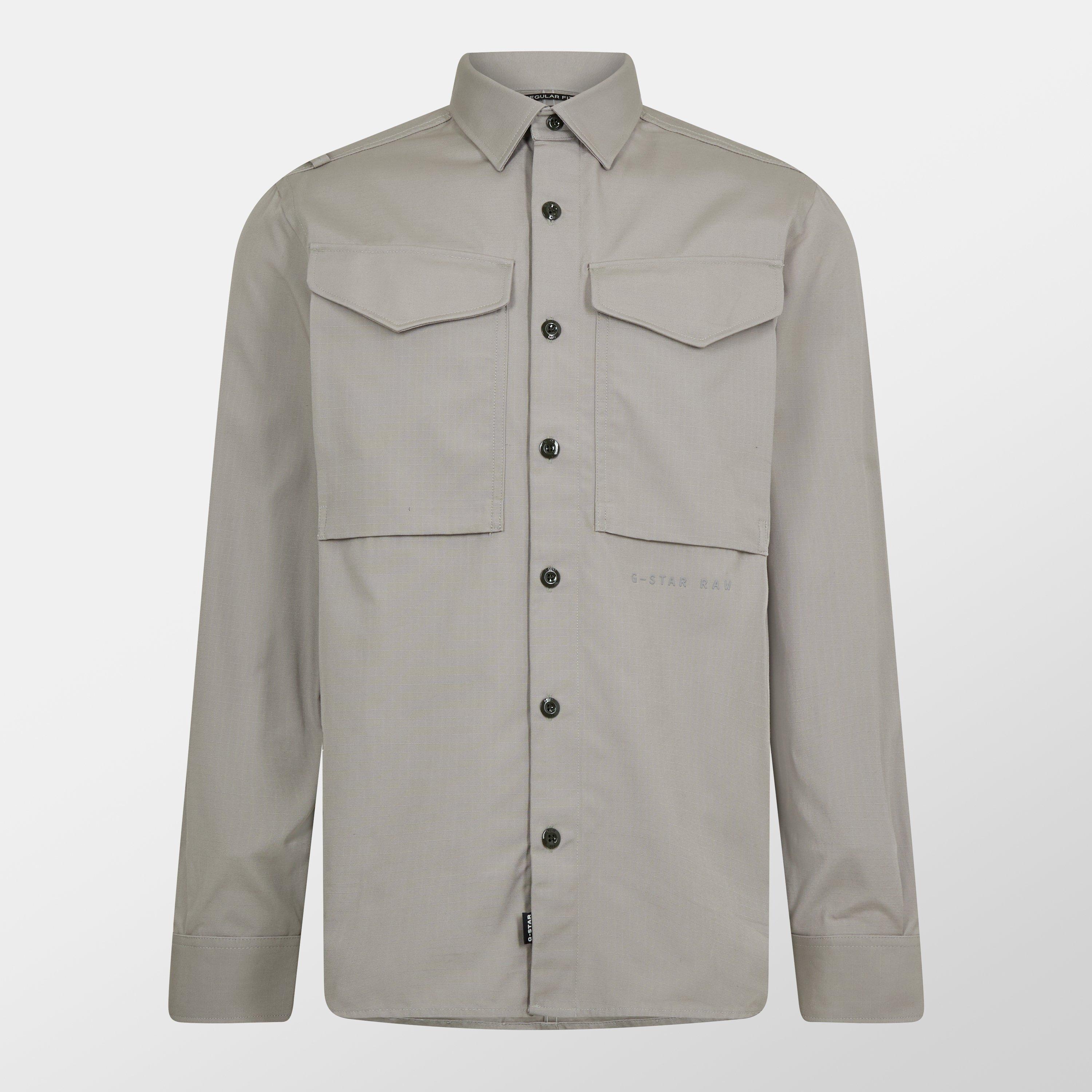 G Star Men's Cargo Regular Shirt - Elephant - Medium
