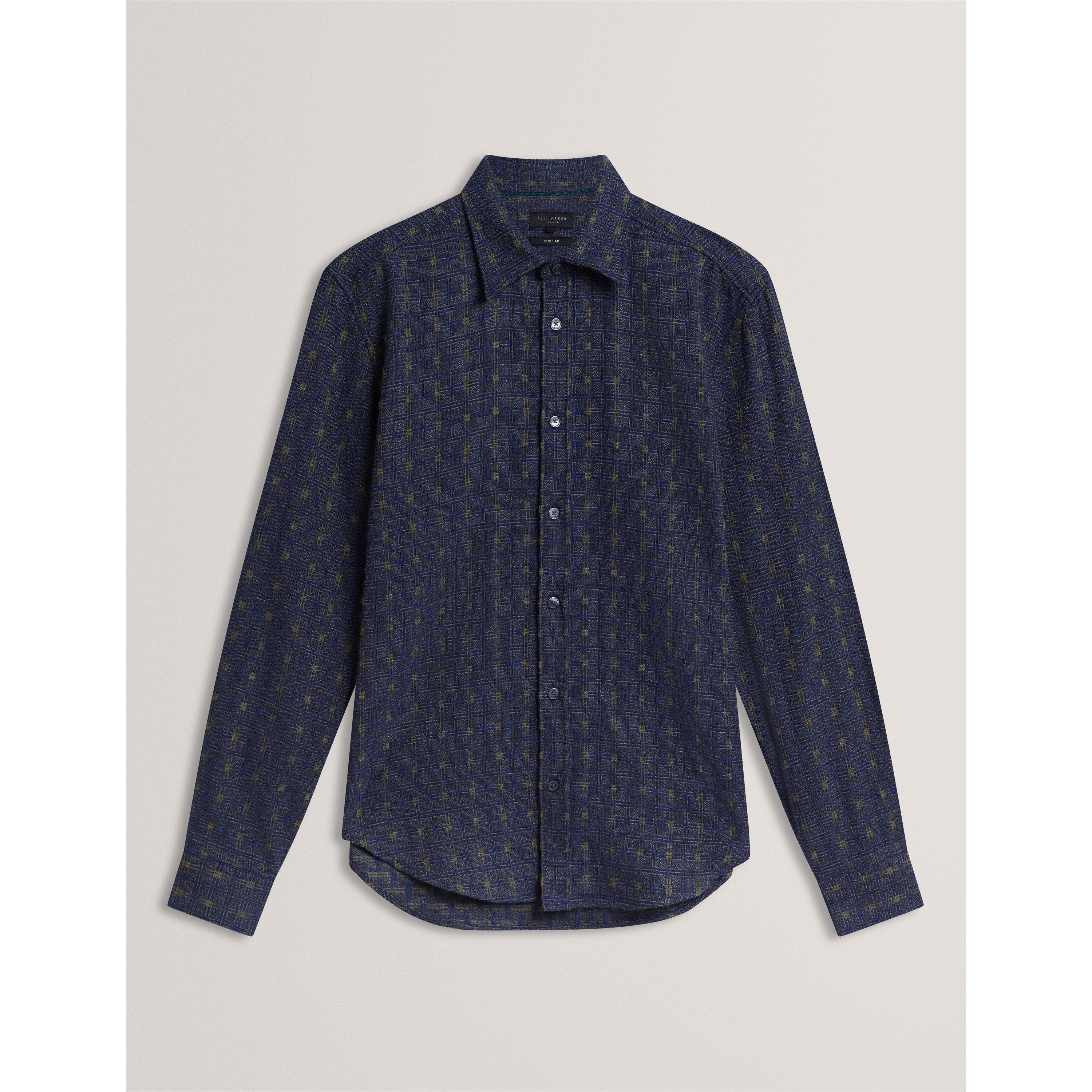 Teal-Blue - Ted Baker - Men's Long Sleeve Shirt - 1
