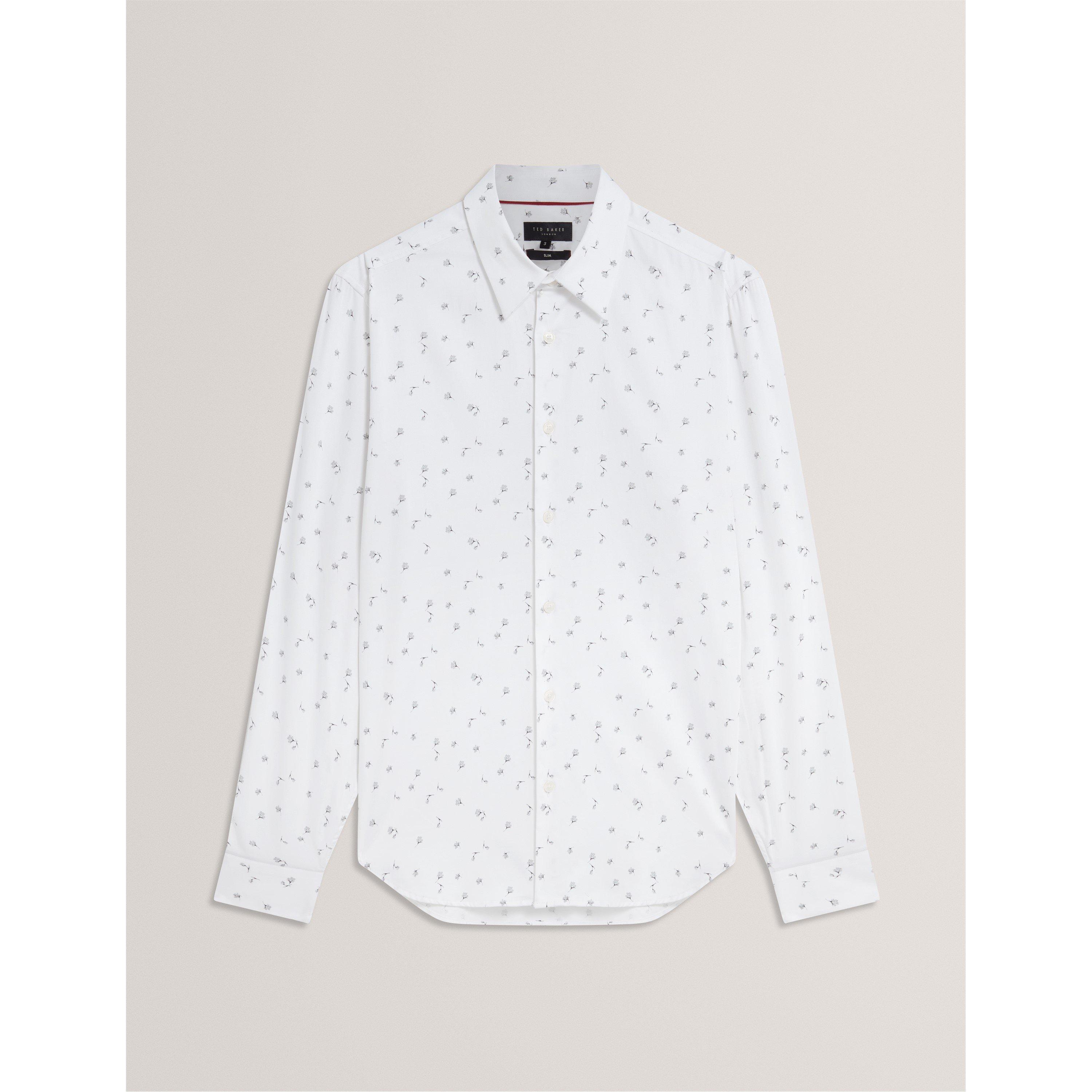 Ted Baker Men's Long Sleeve Floral Patterned Shirt - White - S (2)
