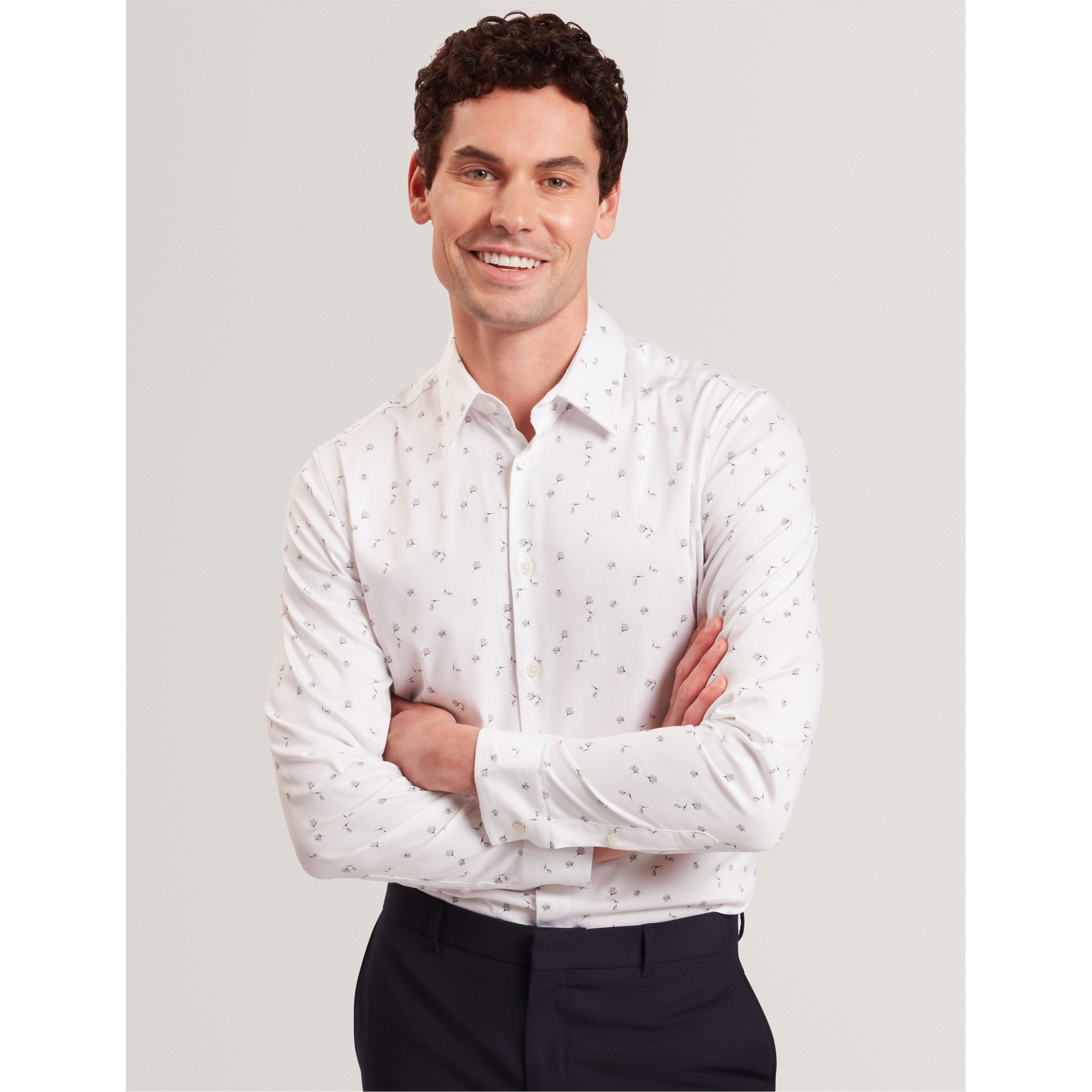 White - Ted Baker - Ted LS Floral Shirt Sn61 - 2