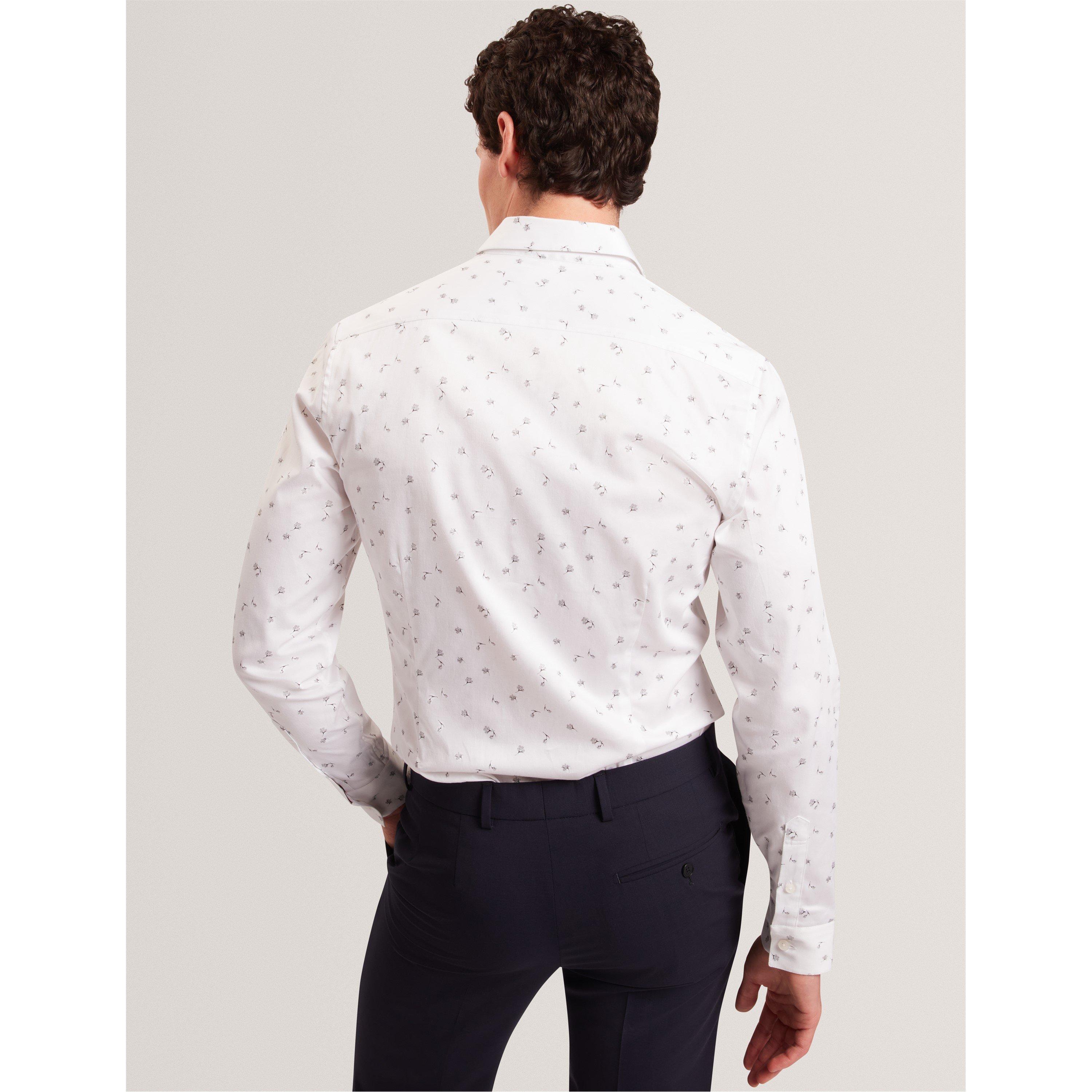 White - Ted Baker - Ted LS Floral Shirt Sn61 - 3
