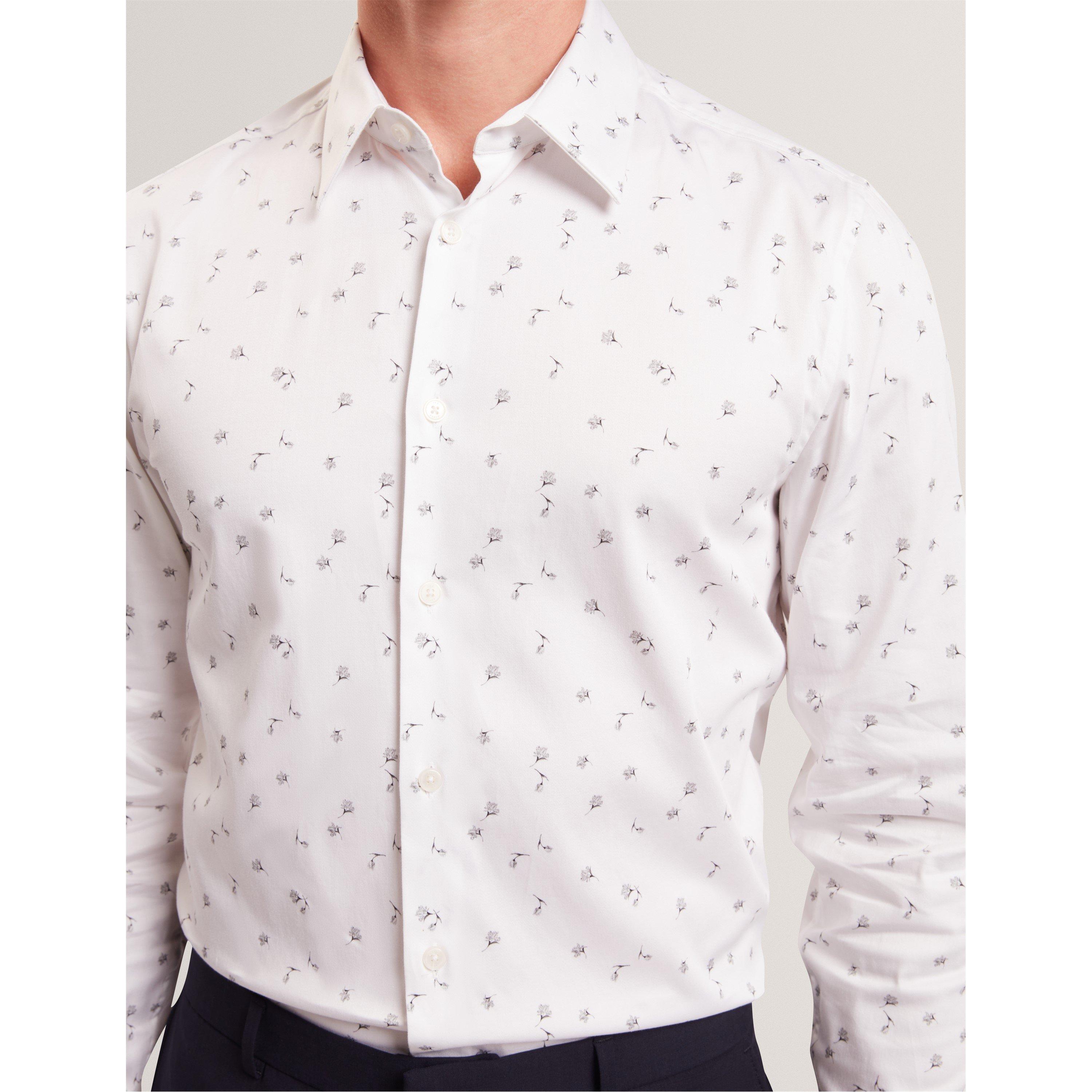 White - Ted Baker - Ted LS Floral Shirt Sn61 - 4