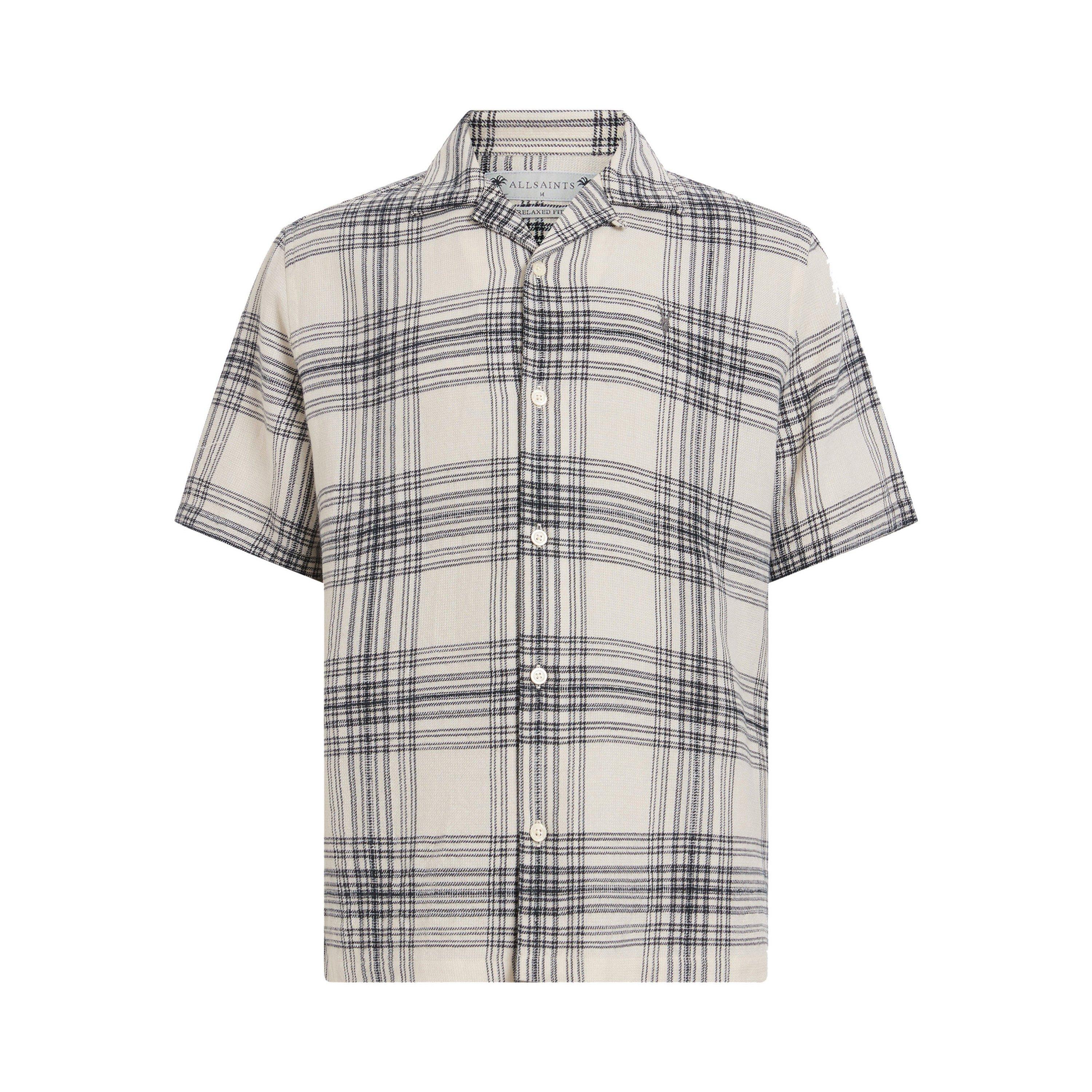 Lace White - AllSaints - Men's Padres Checked Short-Sleeve Patterned Shirt - 1