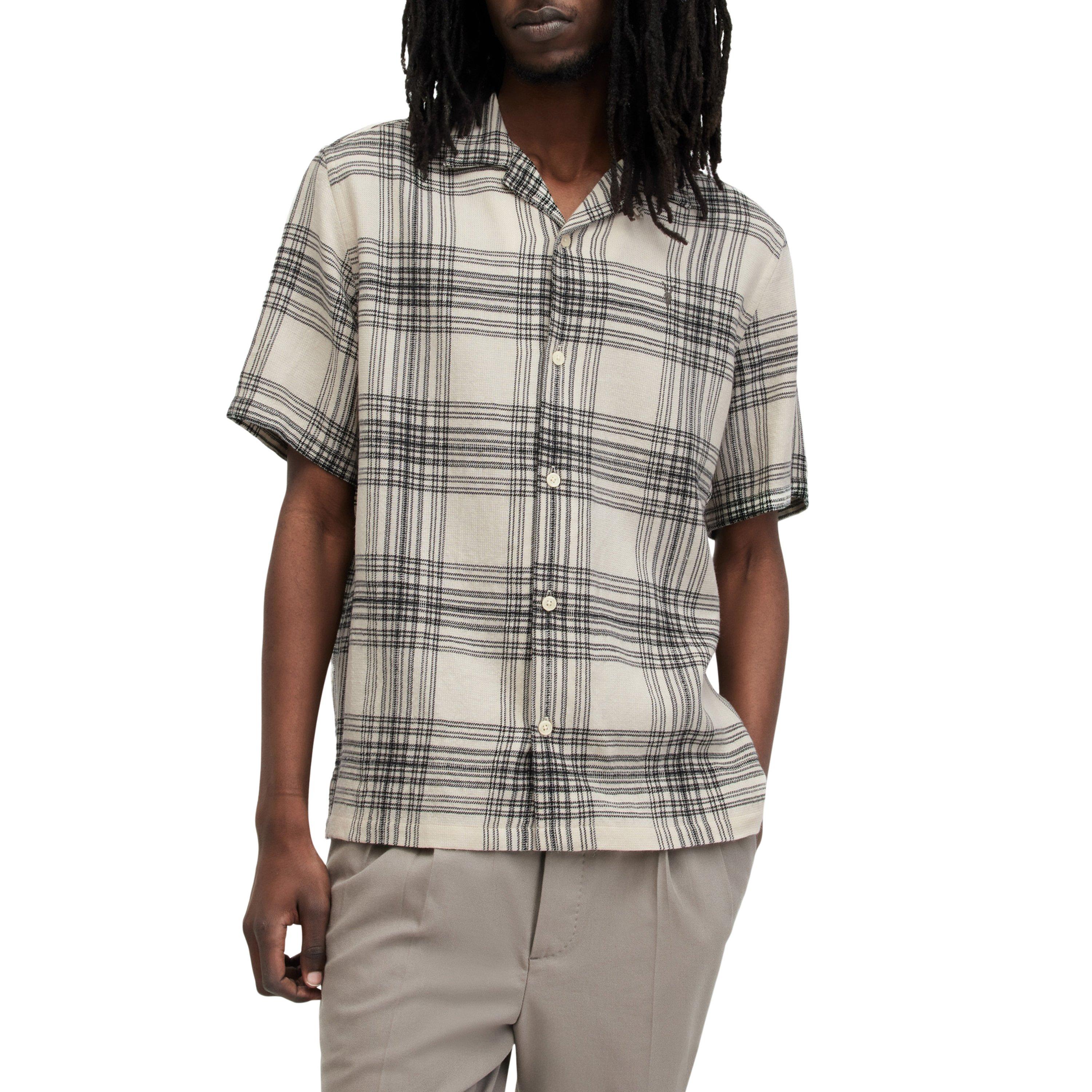 Lace White - AllSaints - Men's Padres Checked Short-Sleeve Patterned Shirt - 2