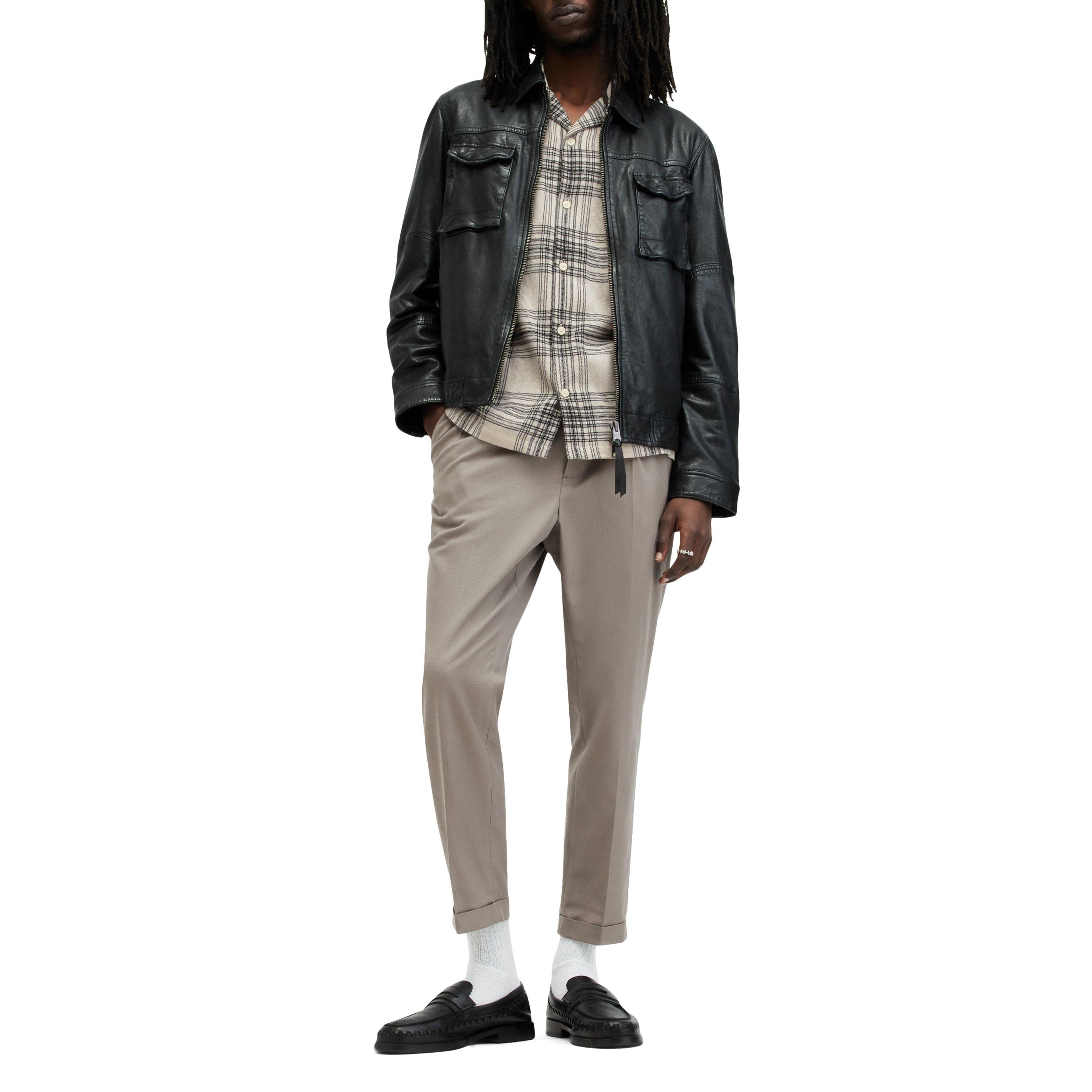 Lace White - AllSaints - Men's Padres Checked Short-Sleeve Patterned Shirt - 5