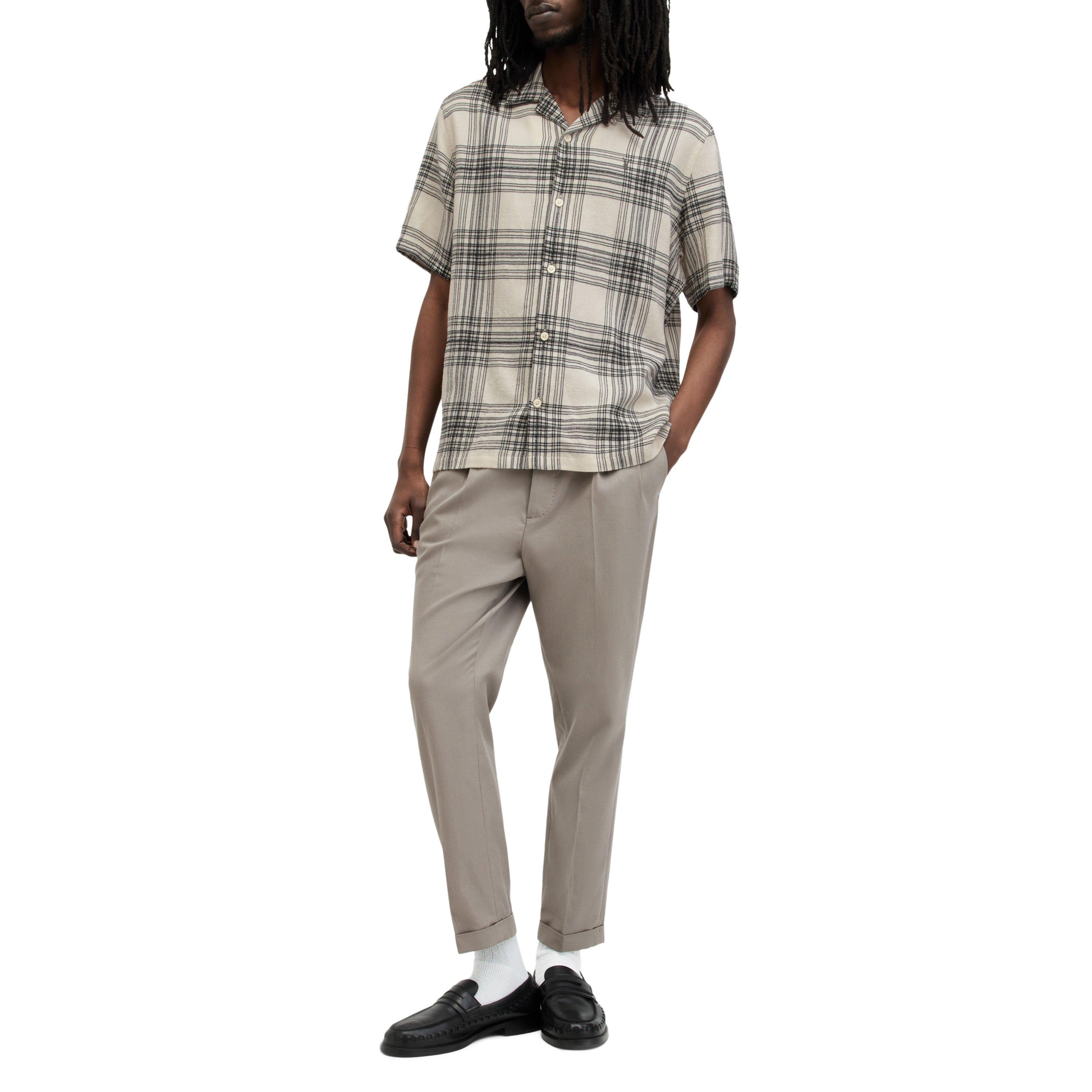 Lace White - AllSaints - Men's Padres Checked Short-Sleeve Patterned Shirt - 6