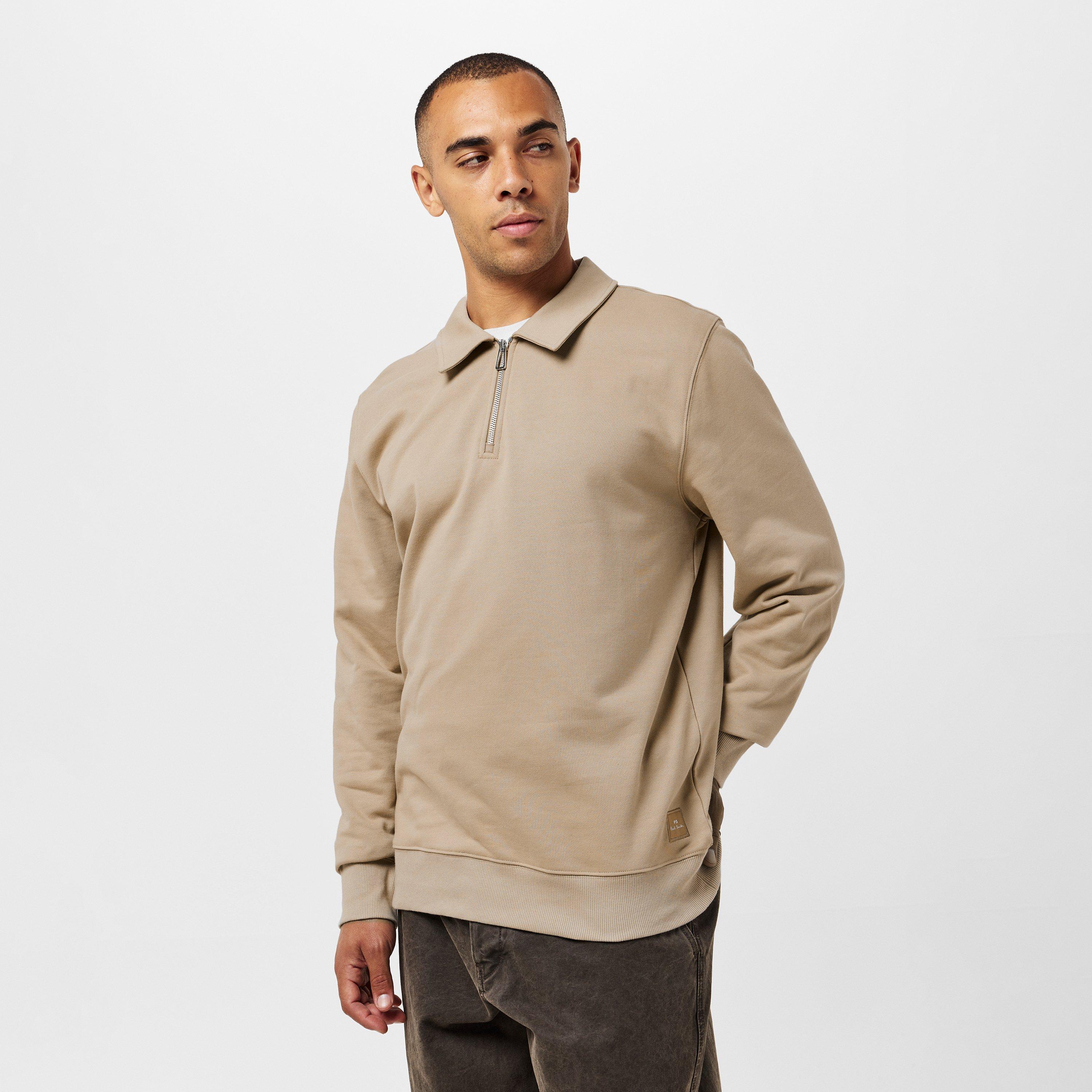 Beige 64 - PS Paul Smith - Men's GarmDye quarter Zip Fleece - 3