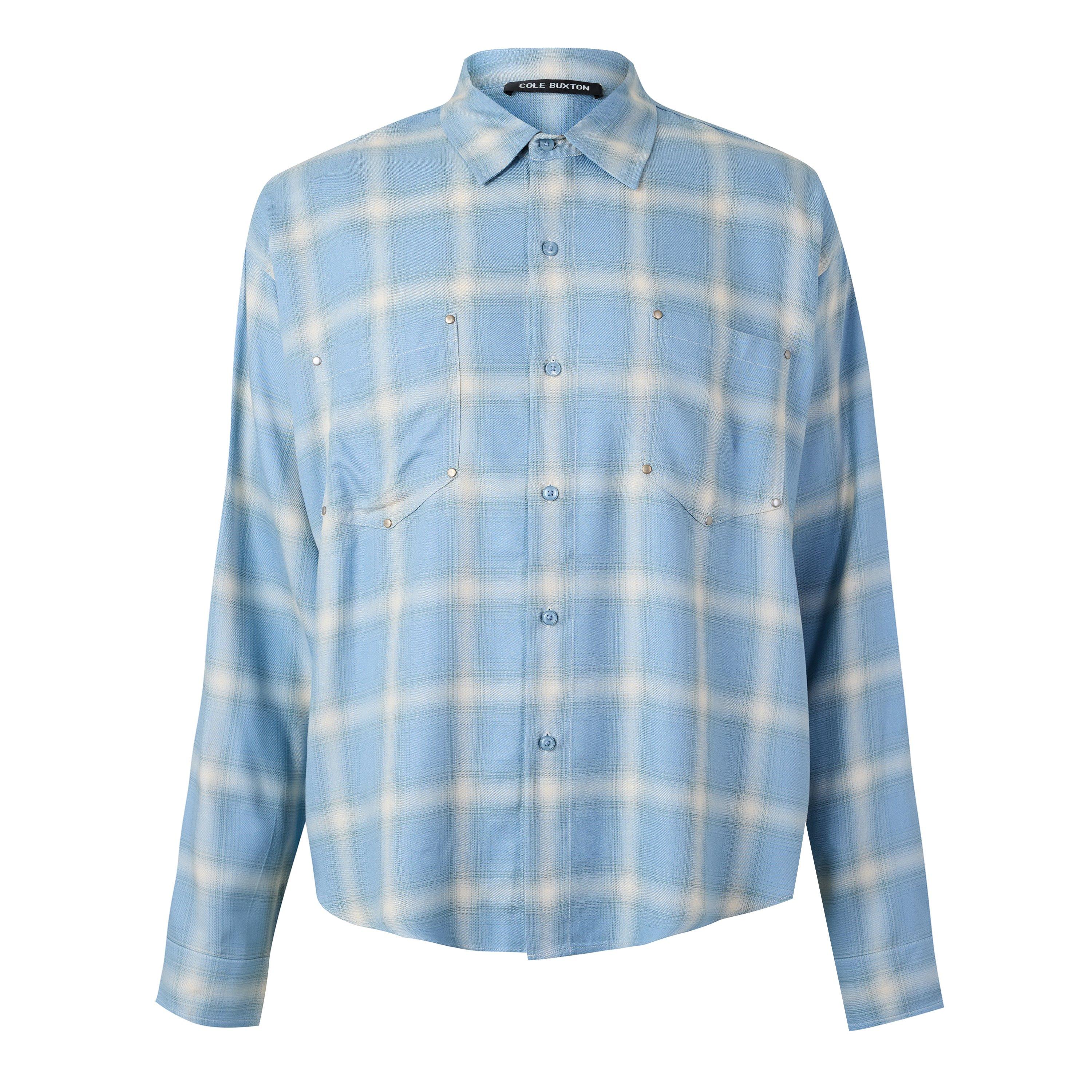 Blue - Cole Buxton - Men's Long Sleeve Cowboy Shirt - 1