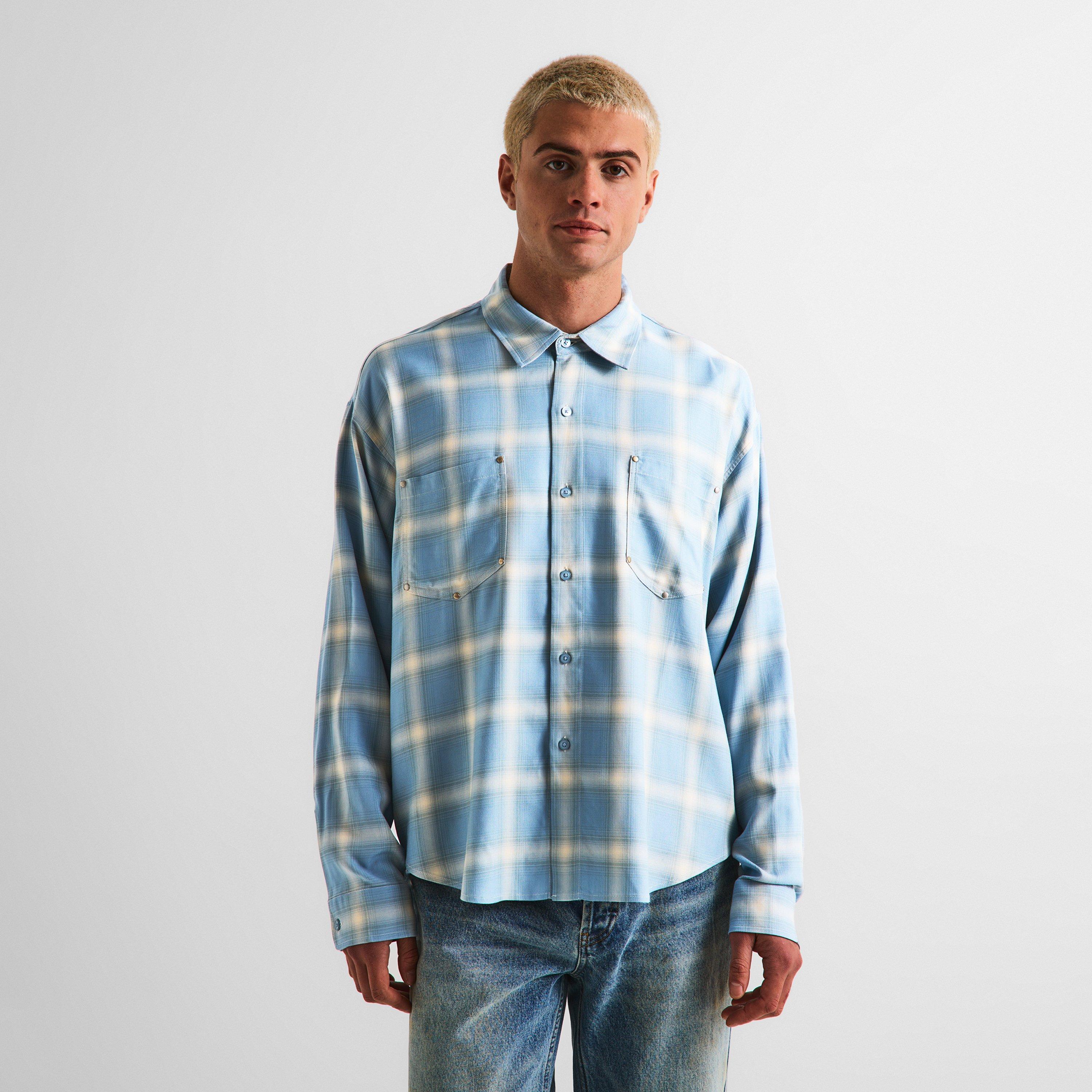 Blue - Cole Buxton - Men's Long Sleeve Cowboy Shirt - 3