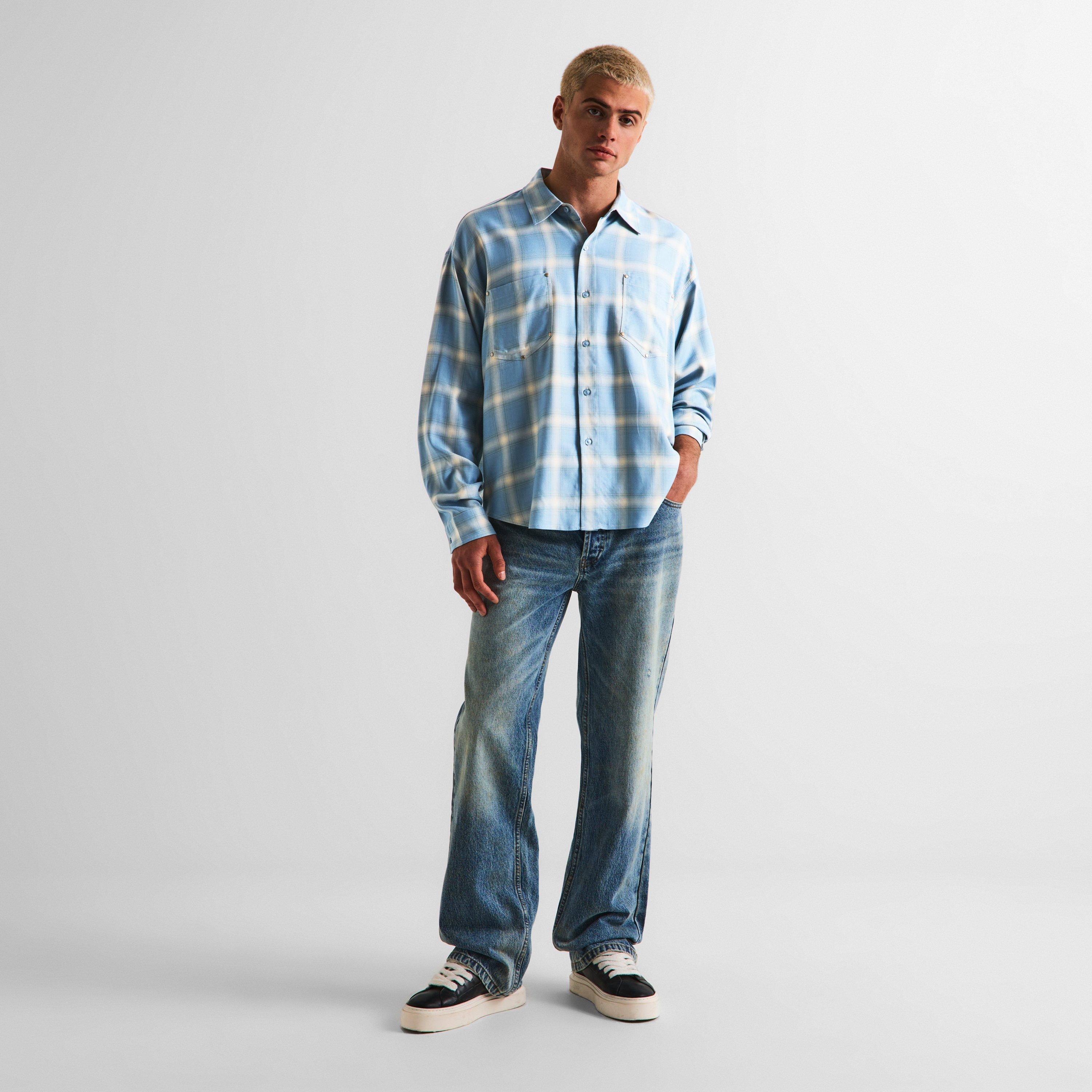 Blue - Cole Buxton - Men's Long Sleeve Cowboy Shirt - 5