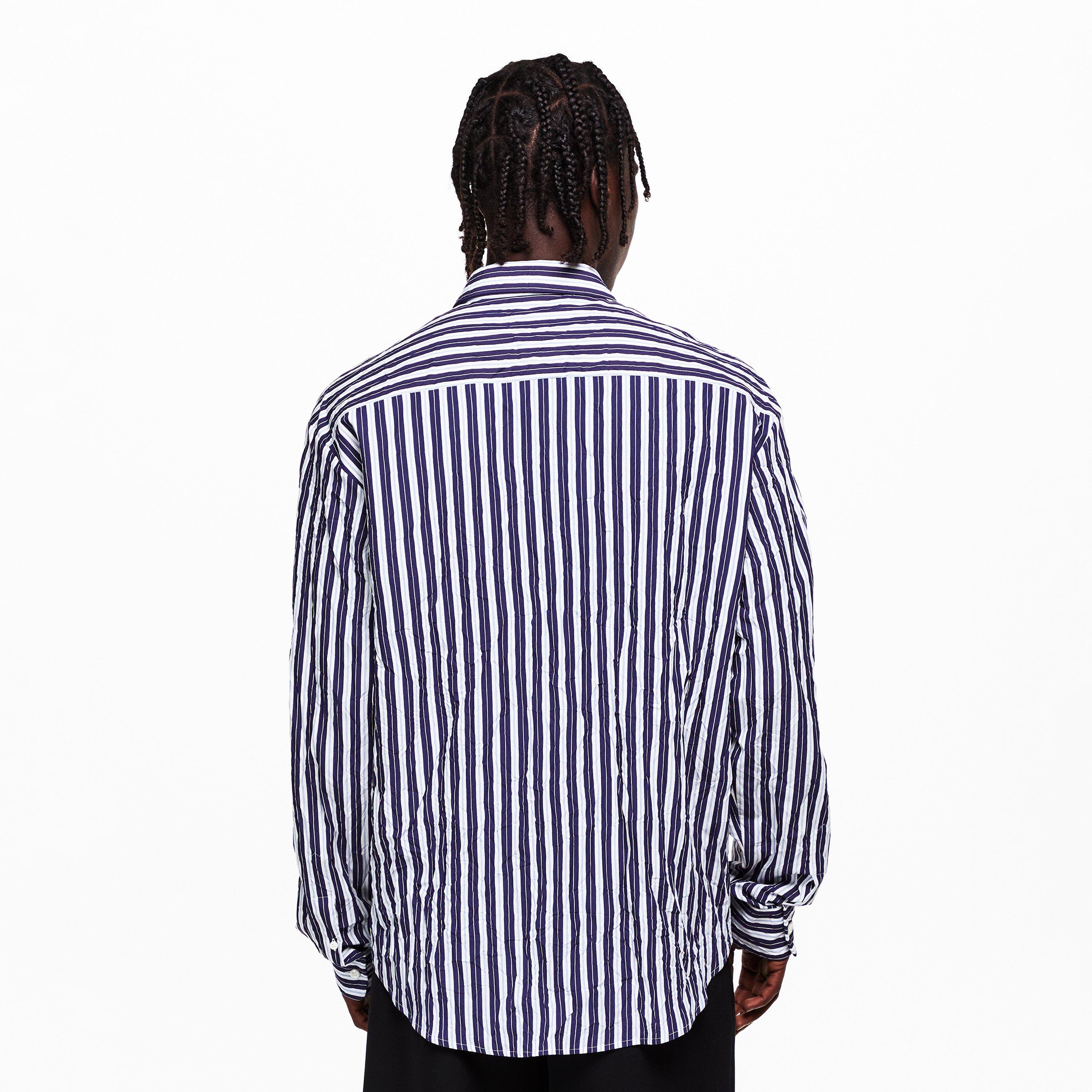 Blue/White - DSquared2 - Men's Long Sleeve Patterned Shirt - 4