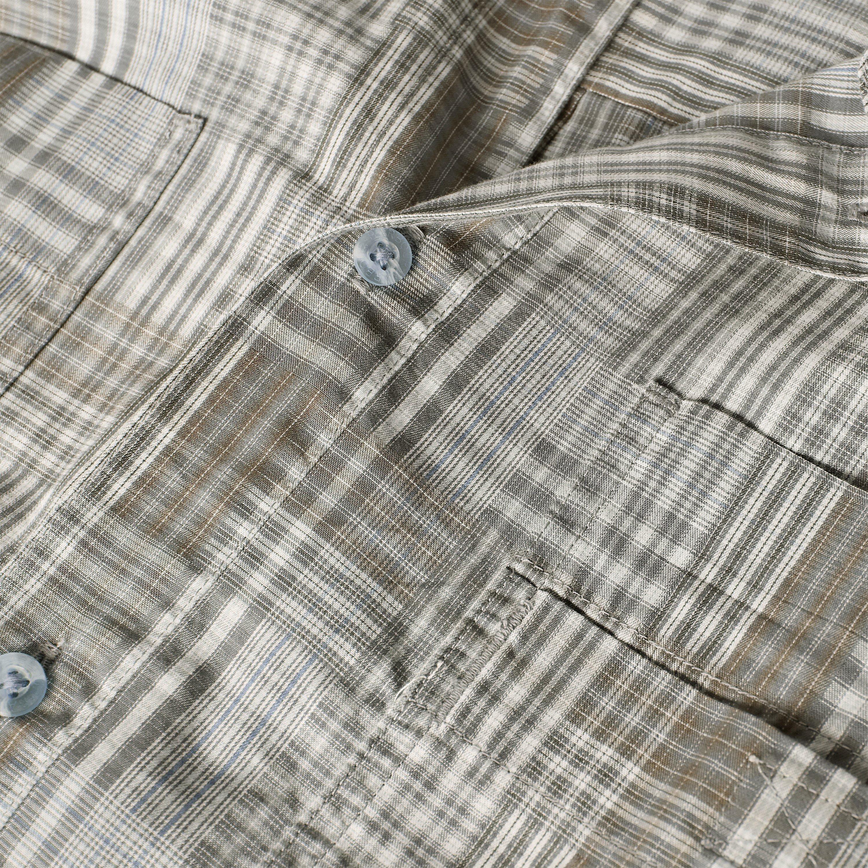 Grey Olive - Barbour - Mens Barbour Maxwell Checked Patch Long-Sleeved Relaxed Shirt - 5