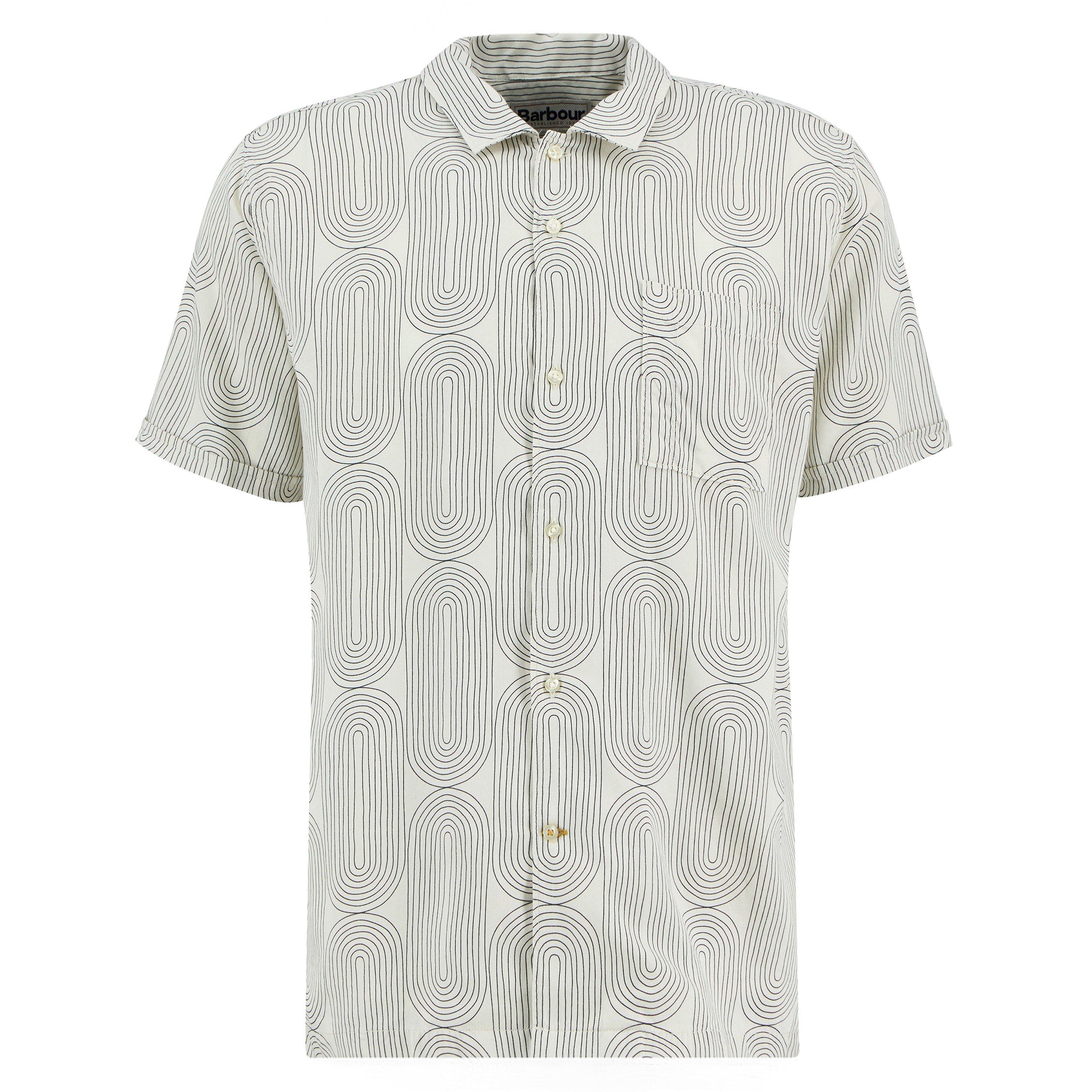 Barbour Men's Whisper White Patterned Short Sleeve Shirt - M
