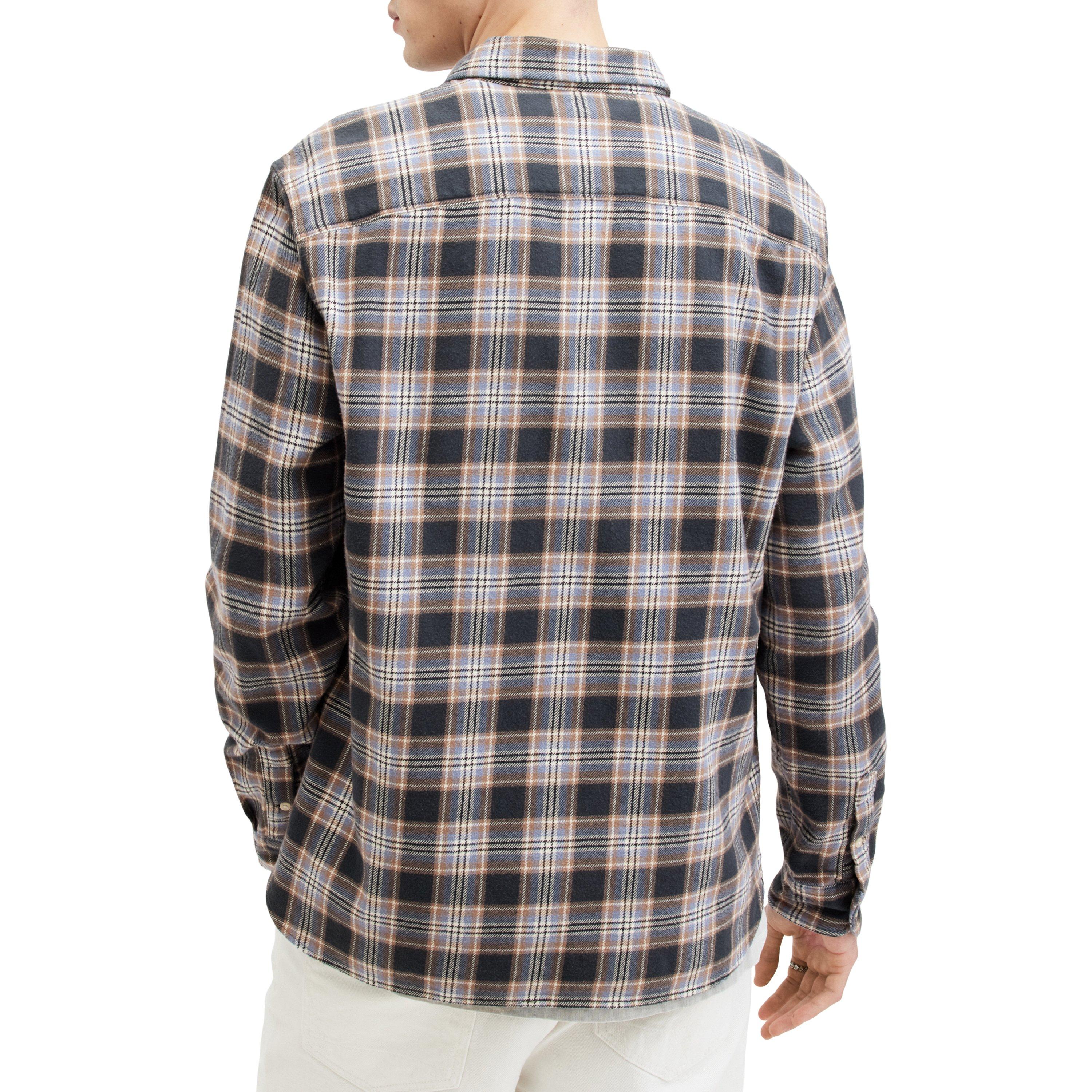 Marine Blue - AllSaints - Men's Ventana Long-Sleeve Patterned Shirt - 4