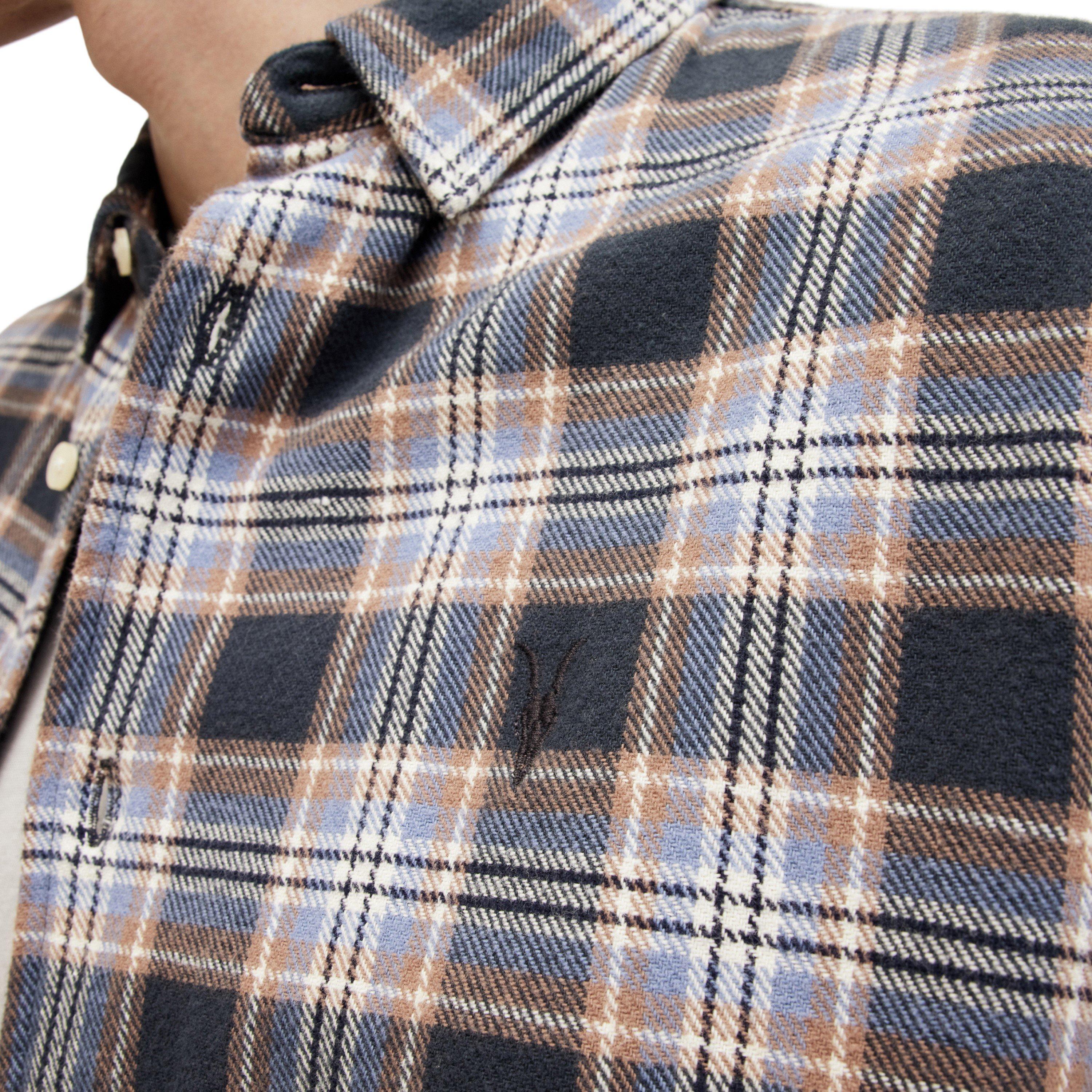 Marine Blue - AllSaints - Men's Ventana Long-Sleeve Patterned Shirt - 6