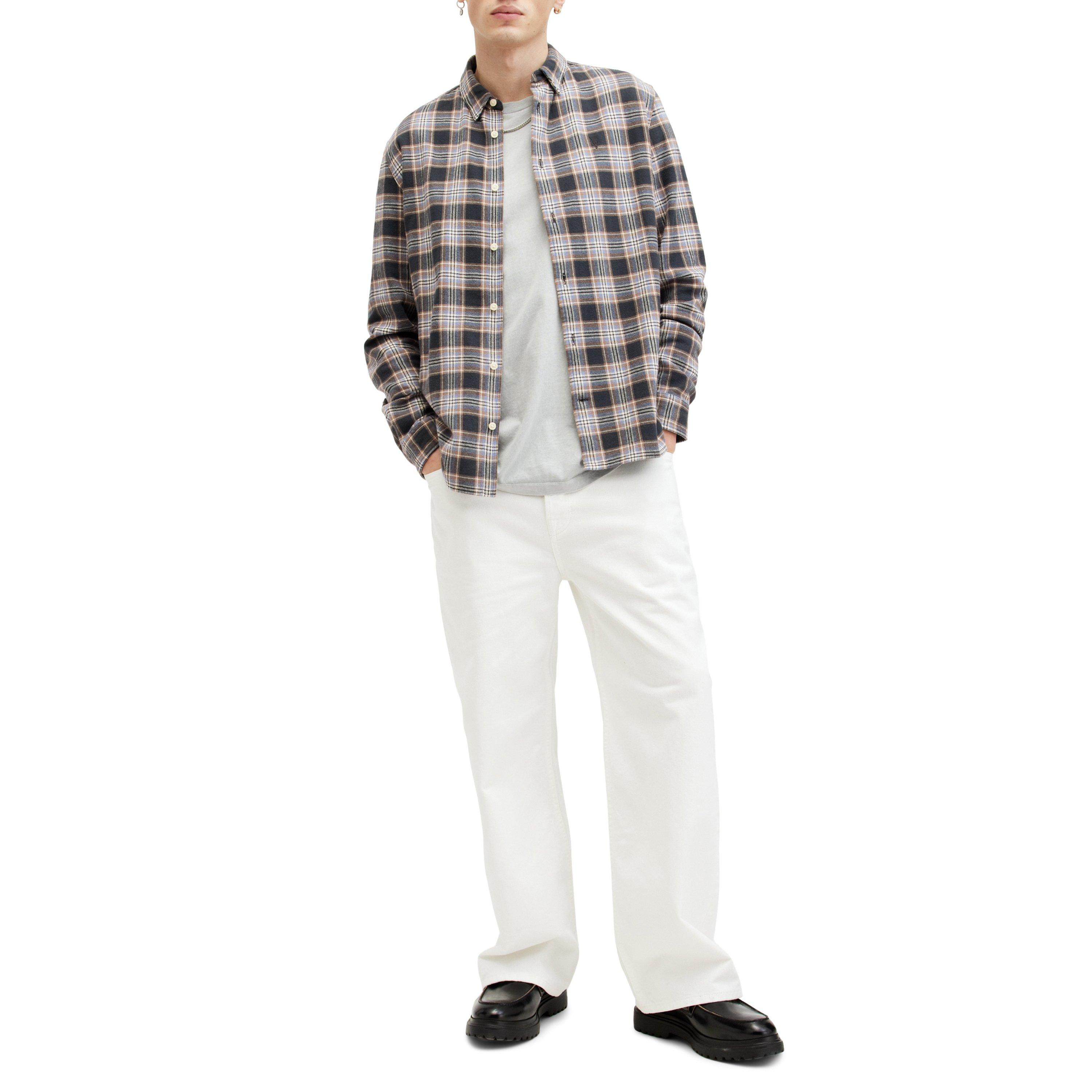 Marine Blue - AllSaints - Men's Ventana Long-Sleeve Patterned Shirt - 7