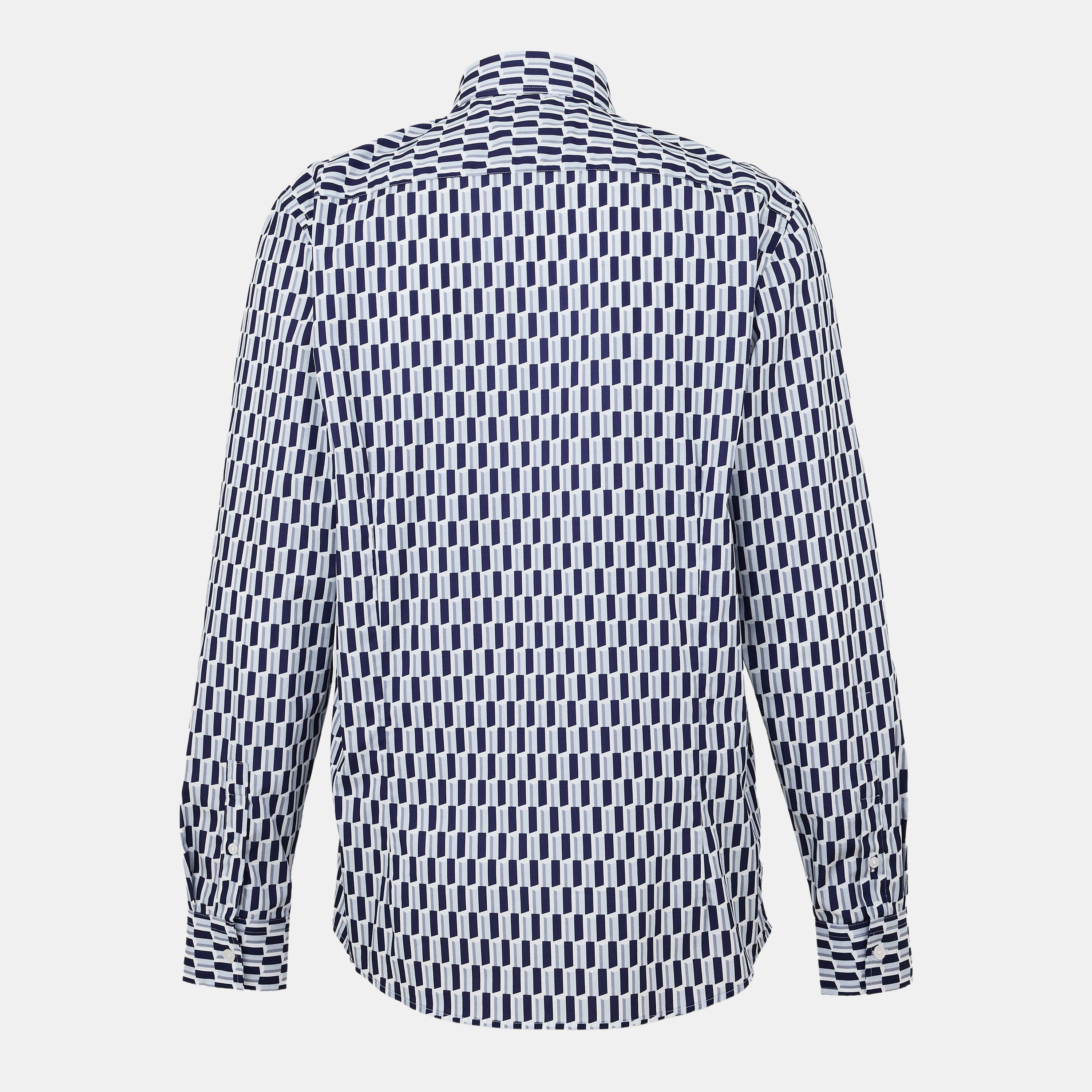 Marine - Ted Baker - Men's Long-Sleeve Patterned Shirt - 2