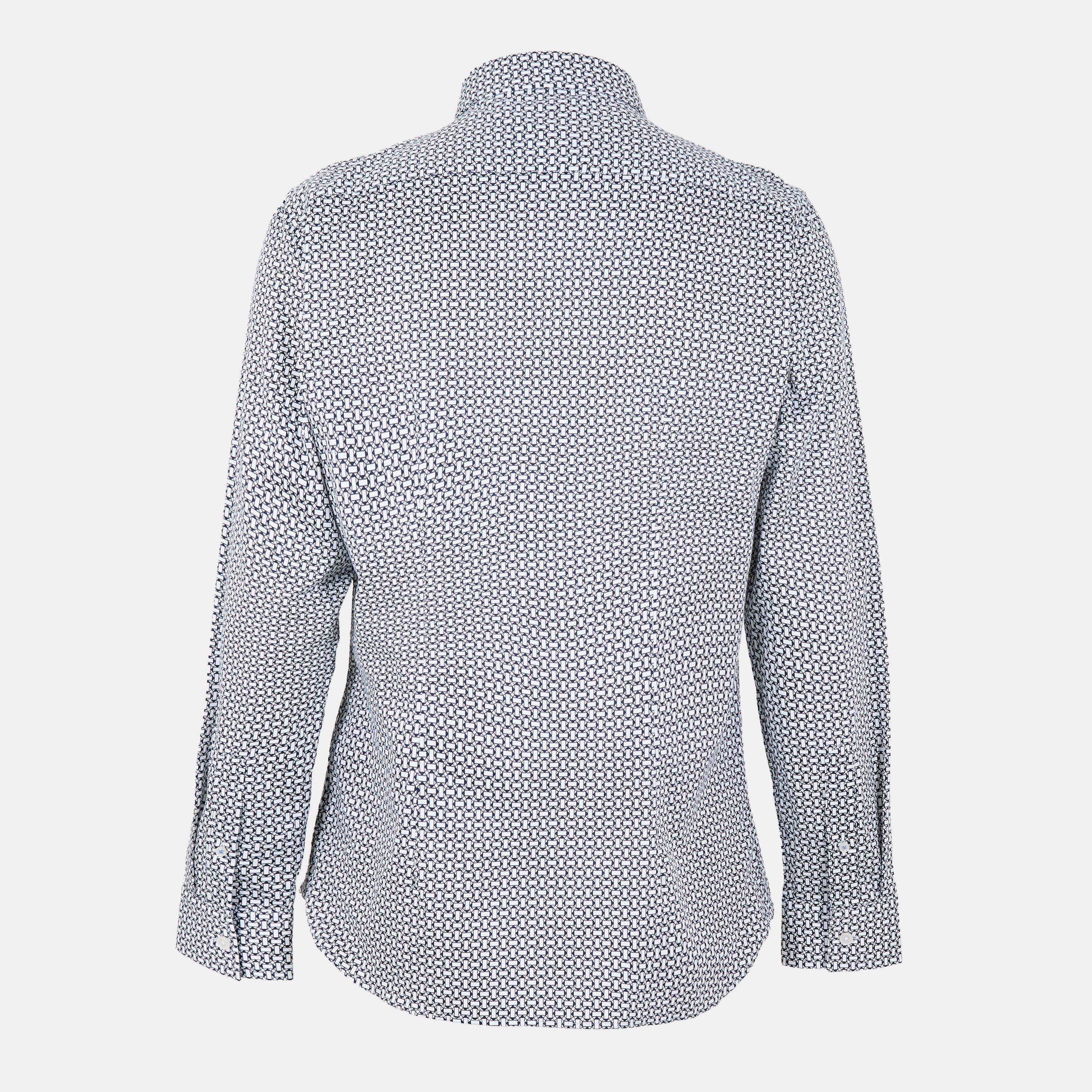 Blu navy - Ted Baker - Men's Long-Sleeve Geo Patterned Shirt - 2